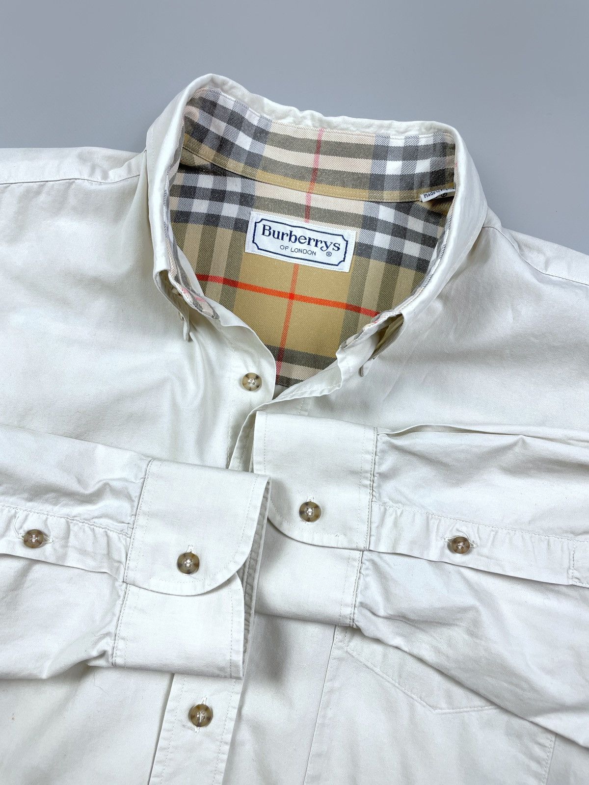 Burberry Vintage Burberry's London Pocket LS Nova Check Shirt Size XL Size US XL / EU 56 / 4 - 1 Thumbnail