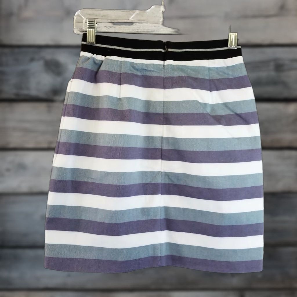 Vintage 41Hawthorn Iris Skirt XS Purple Striped A-Line Cotton Blend Women's Skirt Size 26" / US 2 / IT 38 - 1 Thumbnail