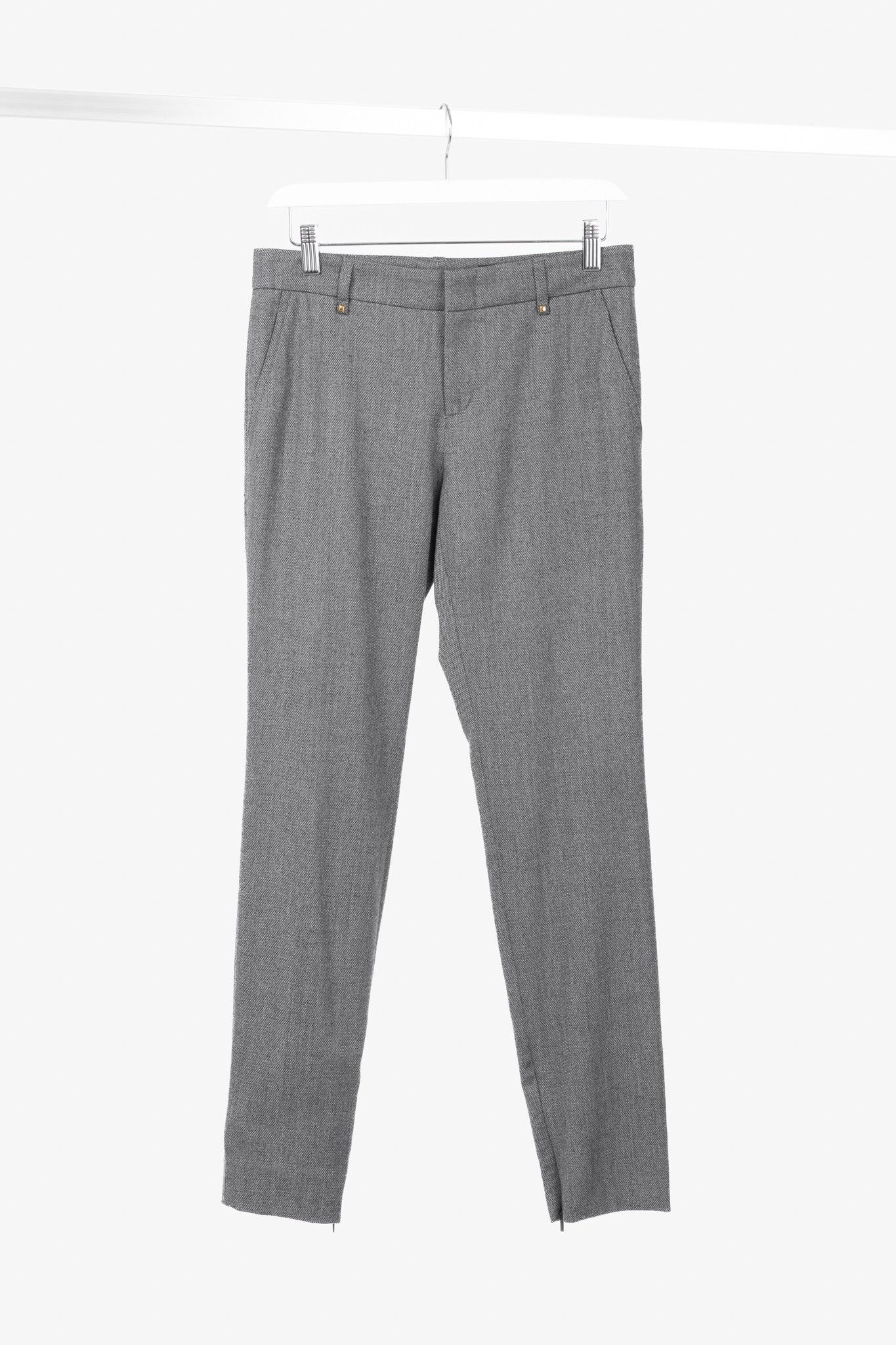 Gucci Gucci Grey Stretch-Wool Micro-Diamond Studded Trousers Size 27" / US 4 / IT 40 - 1 Thumbnail