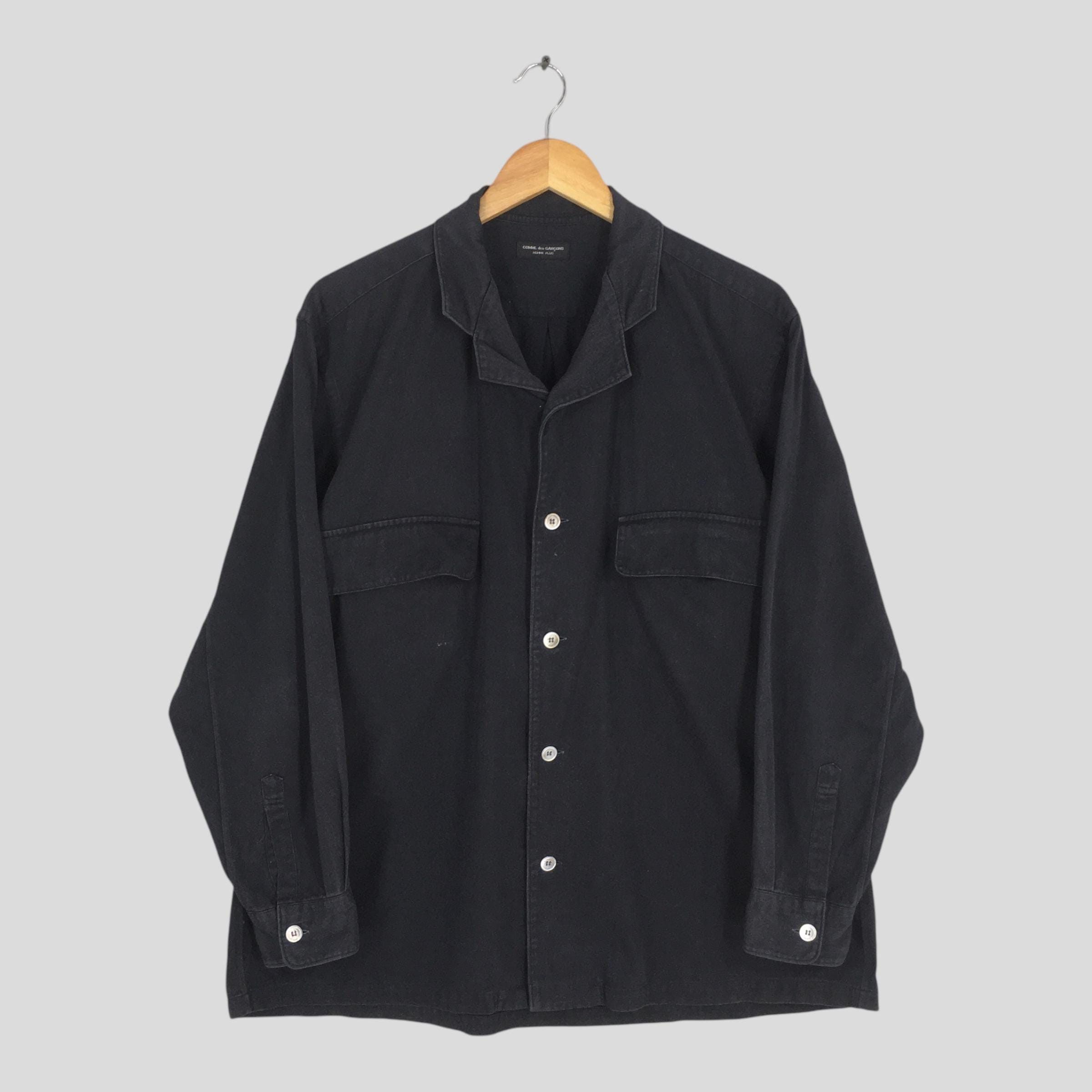 Pre-owned Comme Des Garçons Vintage 90's Comme Des Garcons Homme Plus Black Shirt Xlarge