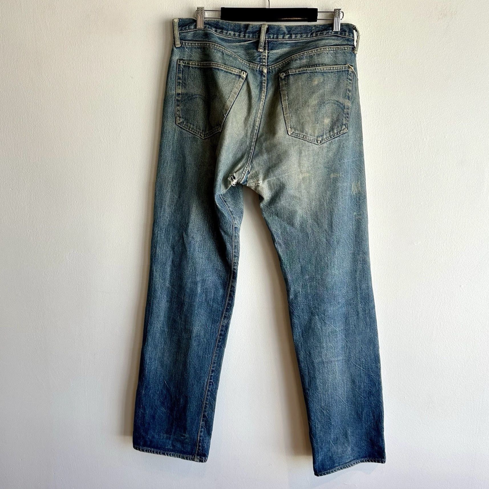 Vintage DOPE Jeans Selvage Japanese Made Dope & Drakkar Redline Blue 34x34 Men's Straight 34 Inseam Size US 34 / EU 50 - 6 Thumbnail