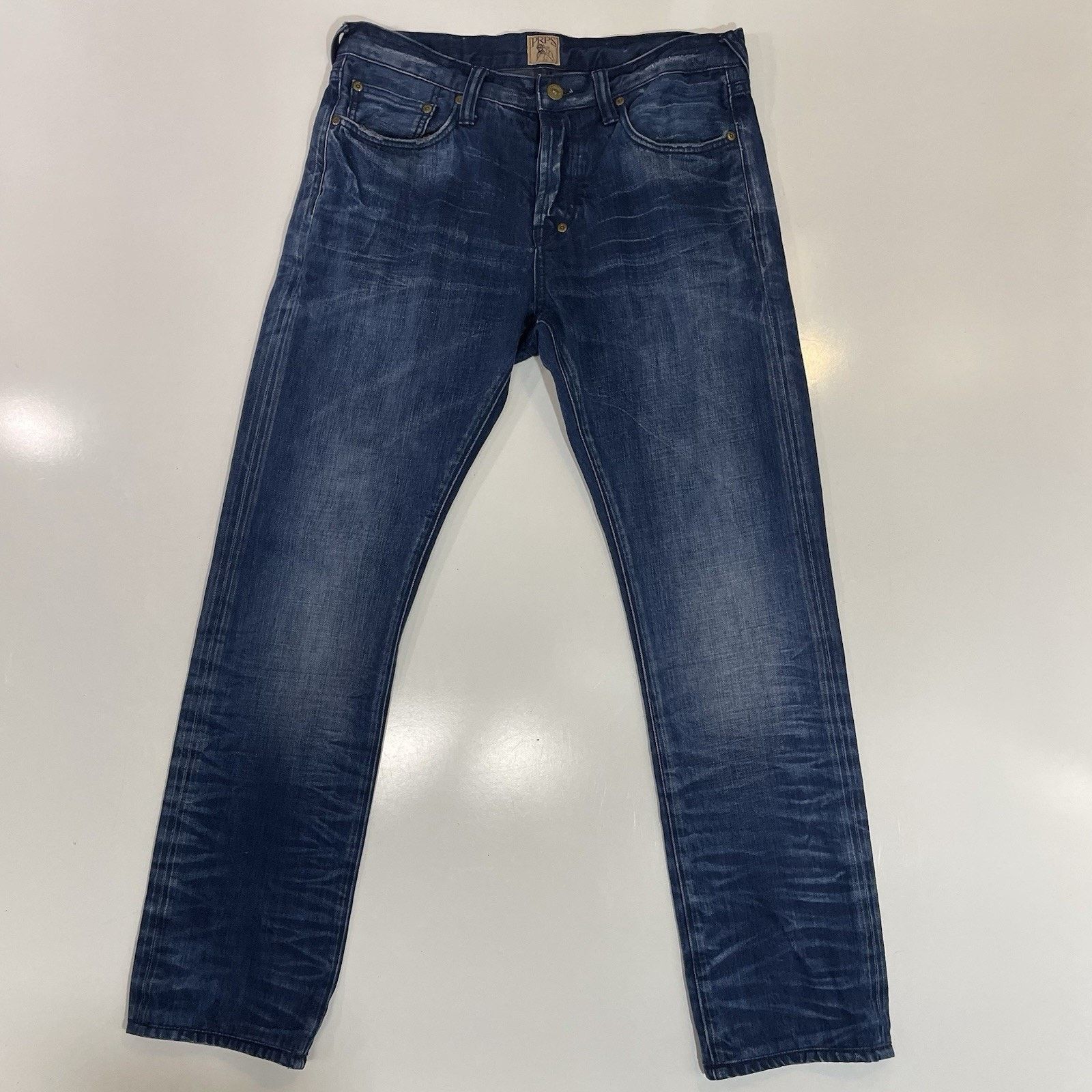 Prps PRPS Demon Jeans Mens 31 Button Fly Blue Denim Dark Wash 31 Size US 31 - 1 Thumbnail