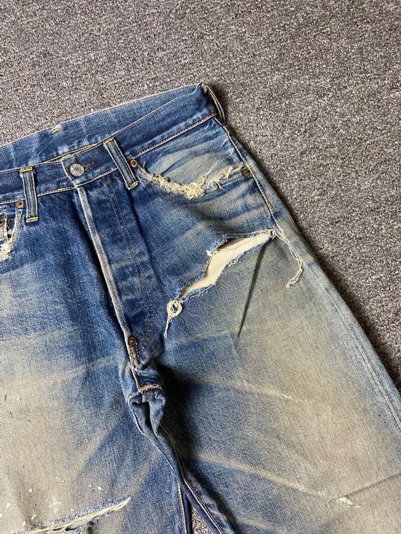 Levi's 🔥 Vintage LEVIS Selvedge Distressed Denim Jeans 🔥 (135) Size US 30 / EU 46 - 10 Thumbnail