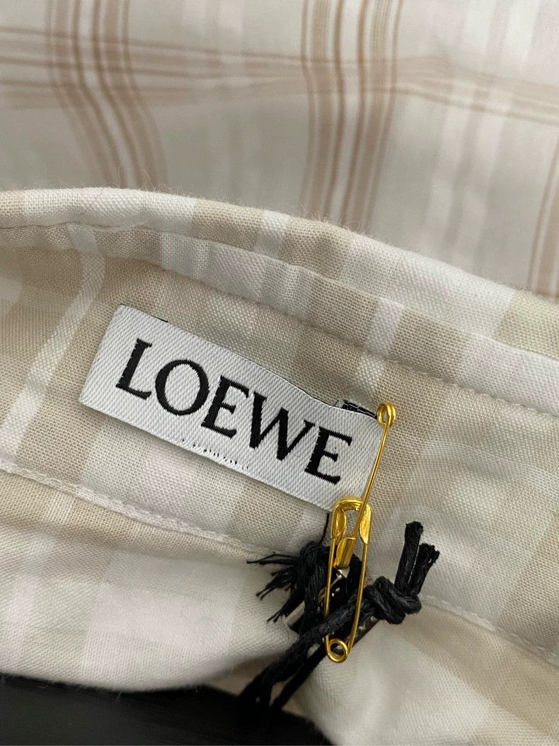 Loewe LOEWE Long sleeve shirt with patchwork plaid and leather b Size XS / US 0-2 / IT 36-38 - 3 Thumbnail