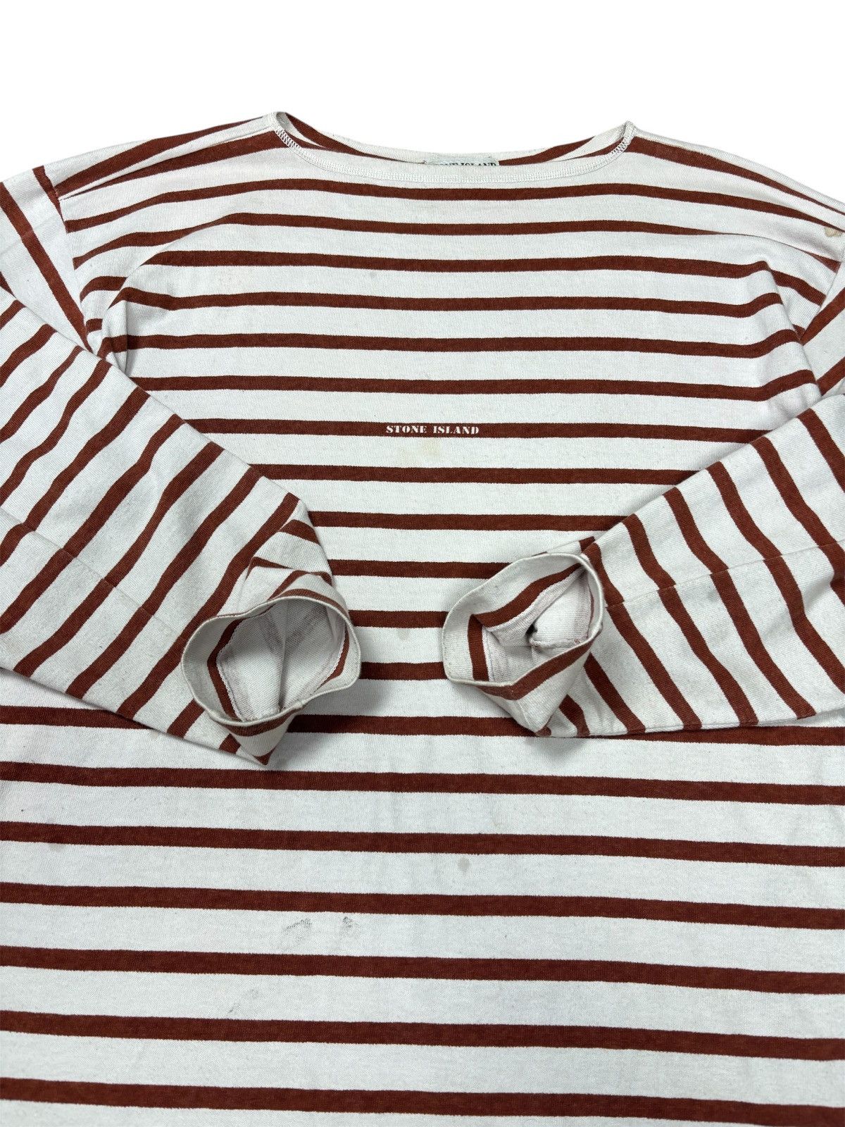 Stone Island VINTAGE STONE ISLAND SPELL OUT STRIPED LONGSHIRT 1989 Size US M / EU 48-50 / 2 - 6 Thumbnail