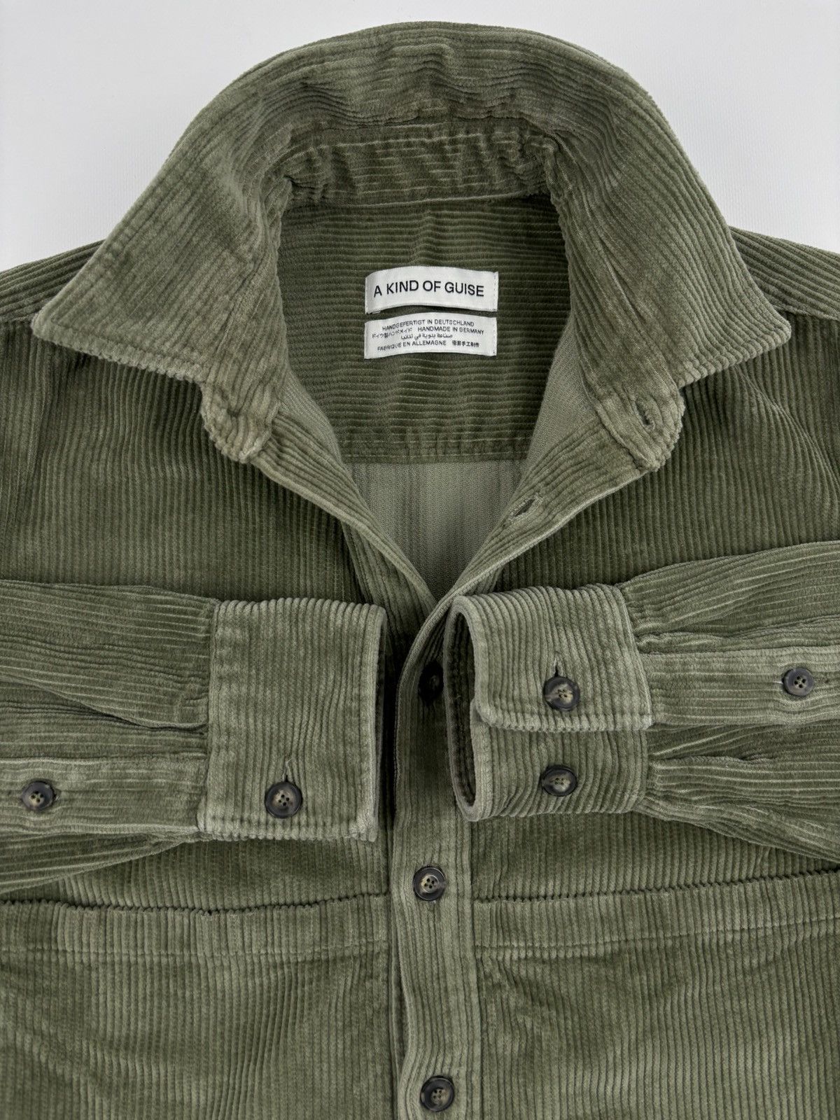 A Kind Of Guise RARE Сorduroy Garment-Dyed Cotton Long Sleeve Overshirt Germany Jacket Shirt S-M Size US M / EU 48-50 / 2 - 11 Thumbnail
