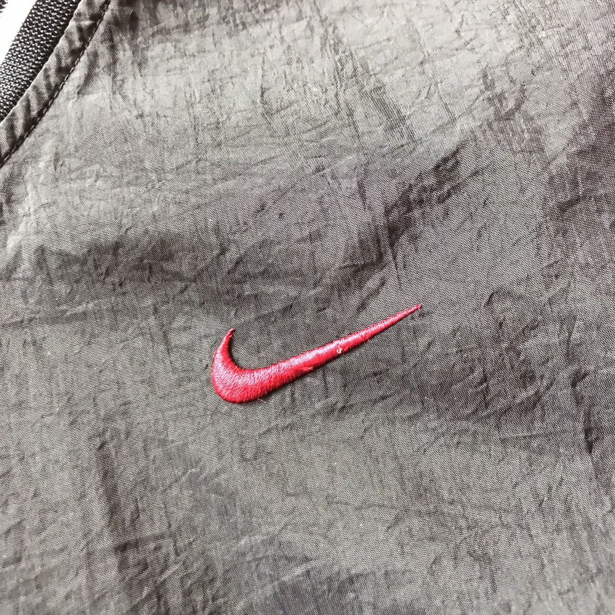 Nike × Vintage Vintage Y2K Nike Heavy Nylon Drill Black Sweatshirt size S/M Size US S / EU 44-46 / 1 - 7 Thumbnail