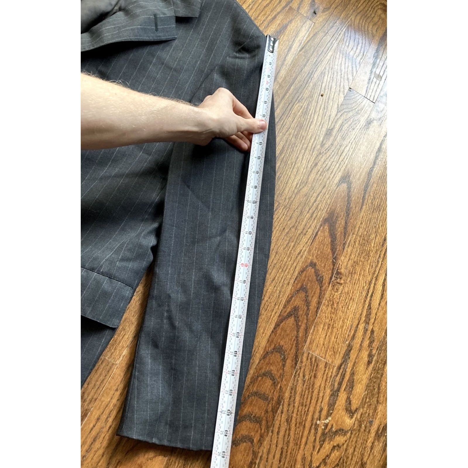 Brooks Brothers VINTAGE Brooks Brothers 2 Piece Suit Pinstripe Mens Size 45R Jacket 36x30 Wool Gray Regular Single-Breasted 3-Button Notch Lapel Size 48R - 4 Thumbnail