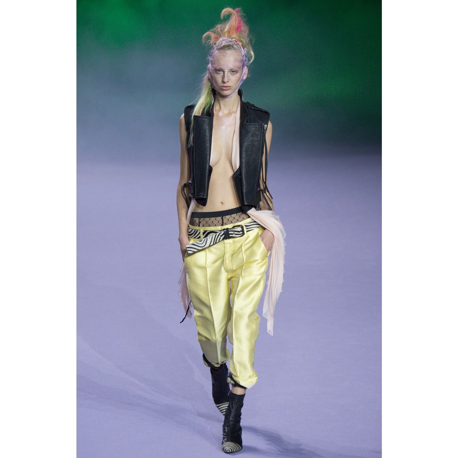 Haider Ackermann SS16 Handpainted Waistcoat in Black Leather Size S / US 4 / IT 40 - 2 Thumbnail
