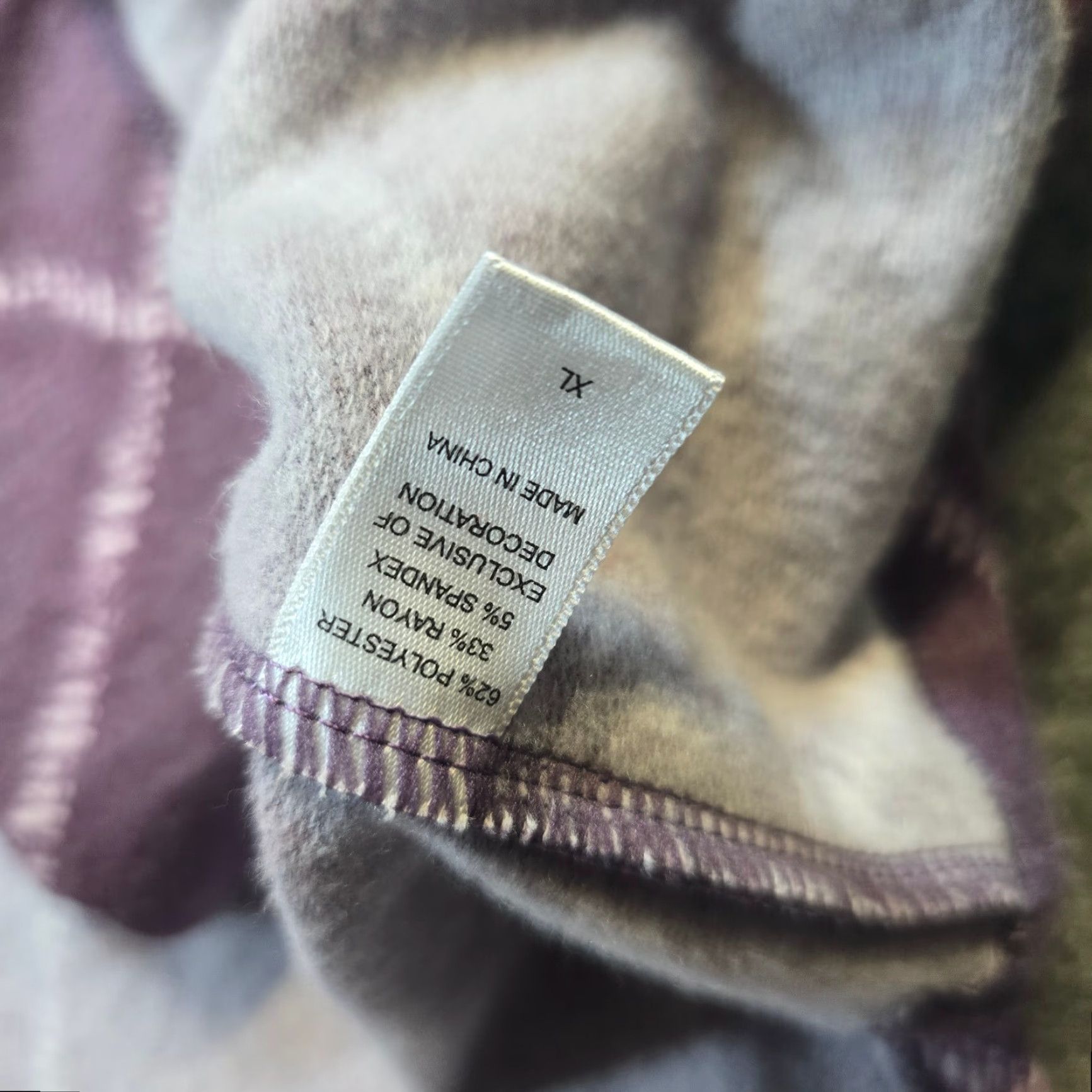 Vintage Cuddl Duds Cardigan Sweater Women XL Purple Plaid Open Front Casual Long Sleeve Knit Jersey Regular Open Front Cardigan Womens XL Purple Plaid Size XL / US 12-14 / IT 48-50 - 7 Thumbnail