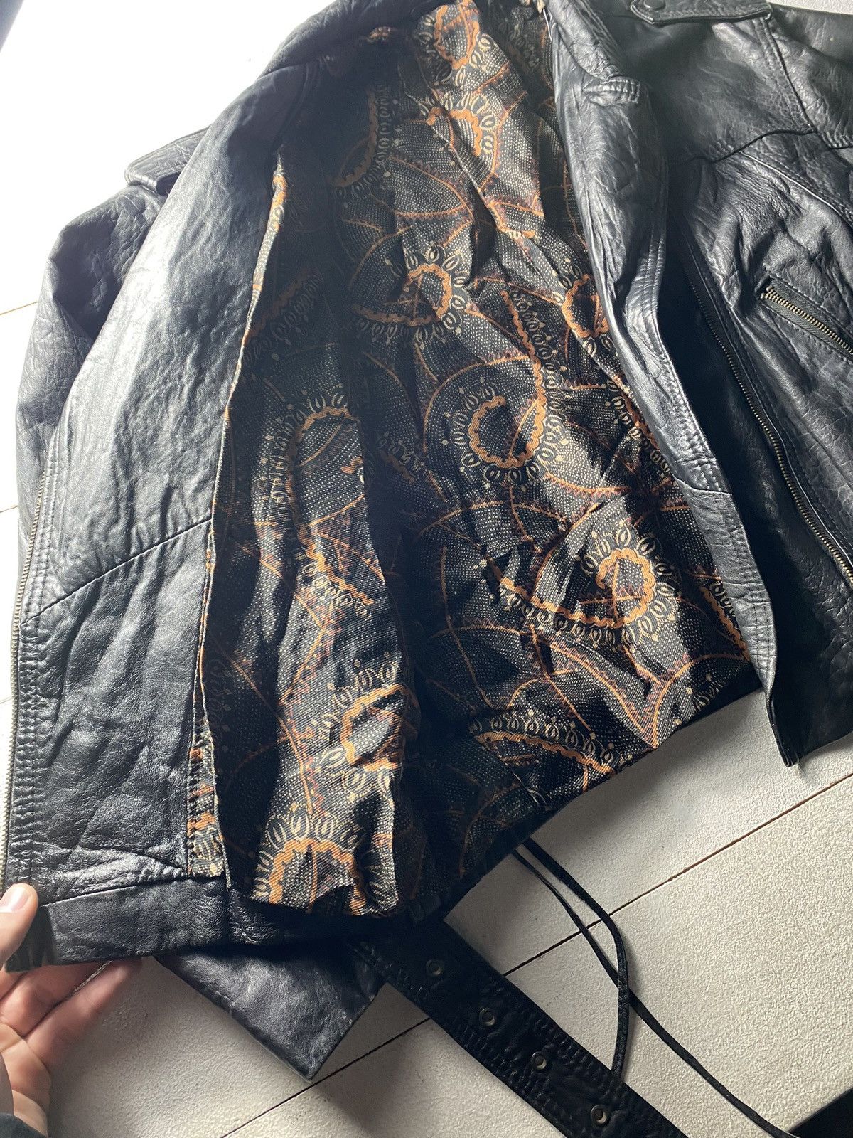 If Six Was Nine × Vintage 🔥LEATHER OG BIKER MOTORCYCLE JACKET BOMBER MENS SMALL PUNK Size US S / EU 44-46 / 1 - 12 Thumbnail