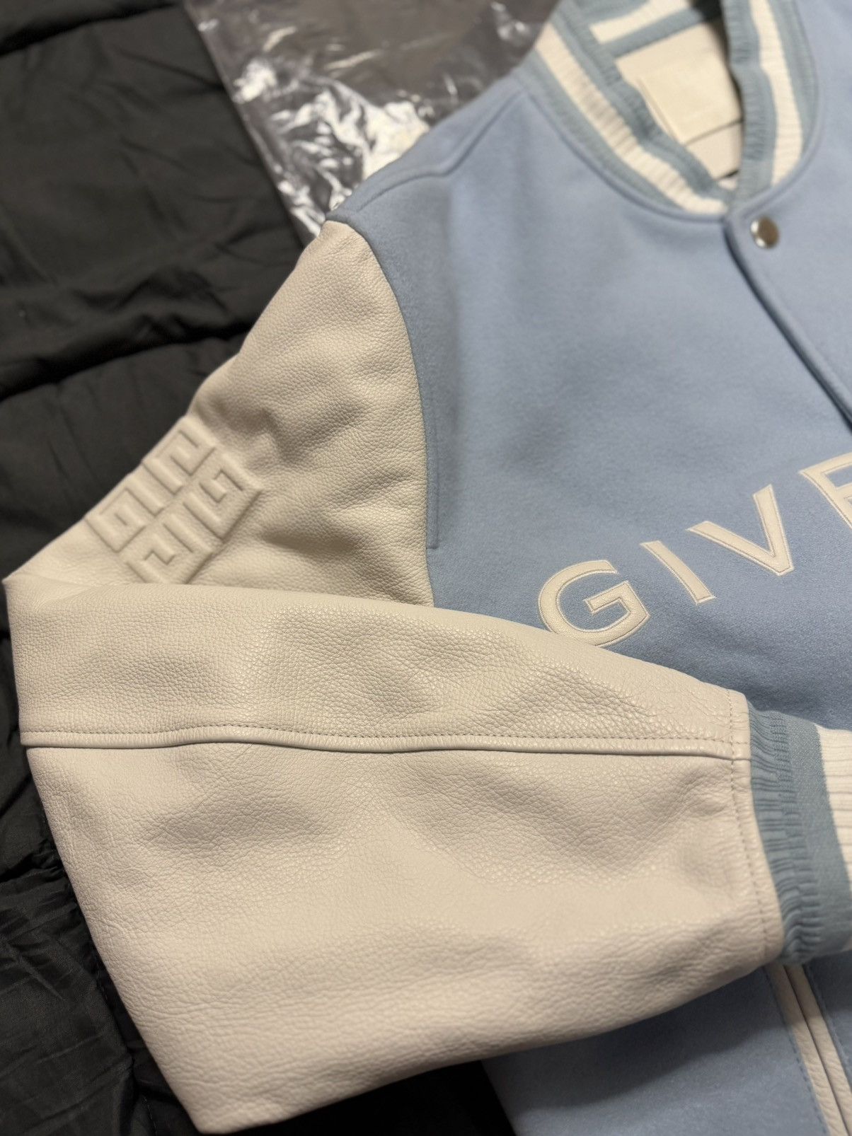 Givenchy Sky Blue Varsity Bomber NEW WITH TAGS Size US XL / EU 56 / 4 - 5 Thumbnail