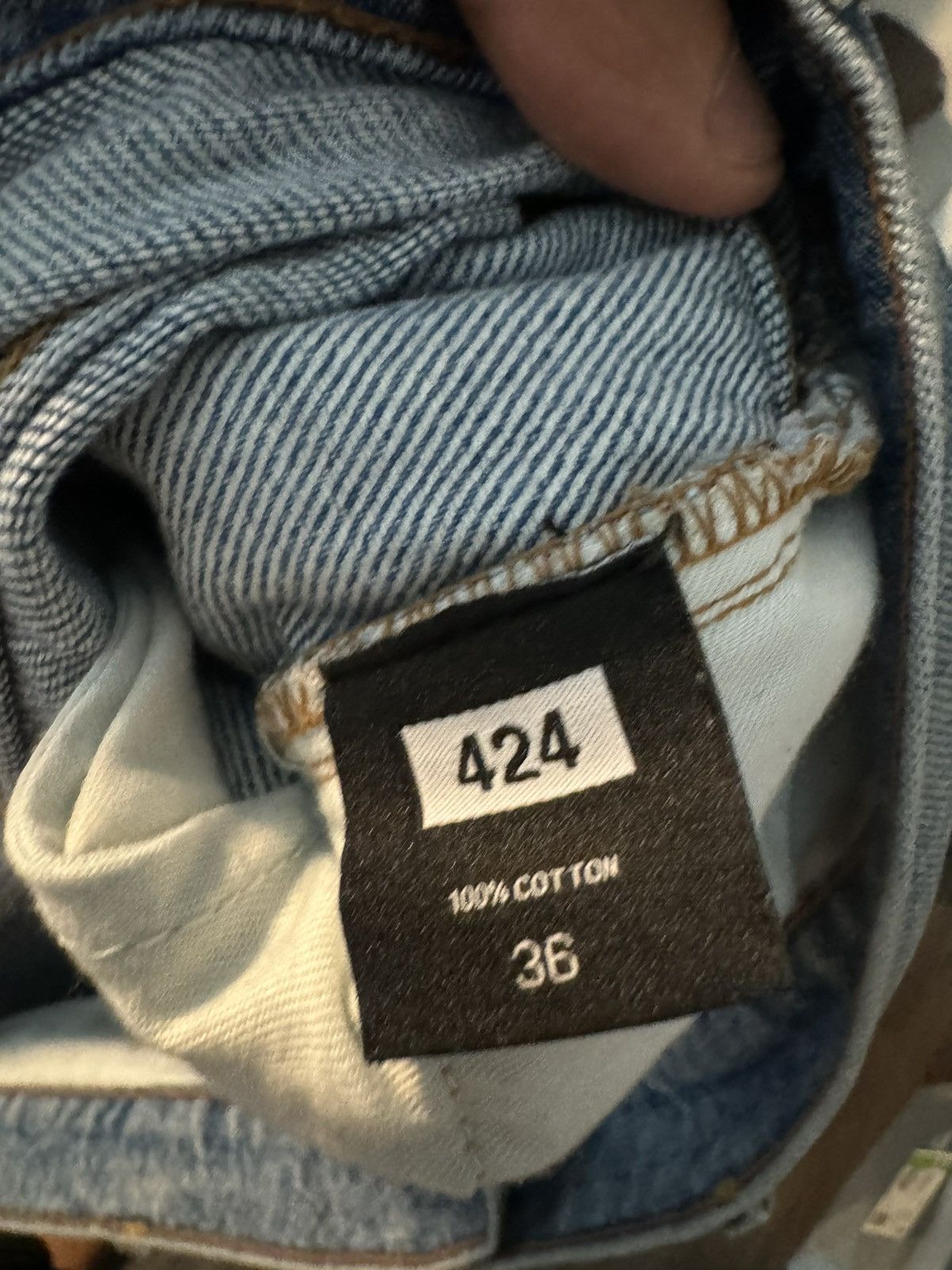 424 424 On Fairfax 2016 Distressed Jeans Denim Wash Men's 36x32 Size US 36 / EU 52 - 5 Thumbnail