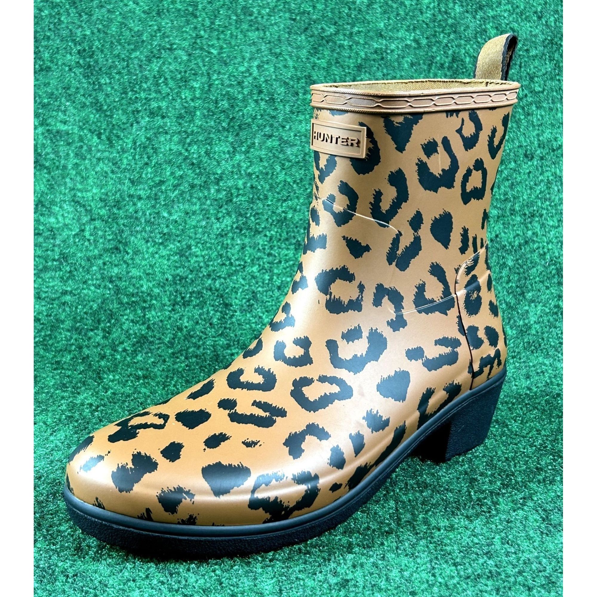 Hunter Hunter Leopard Print Refined Chelsea Ankle Rain Boot Women 9