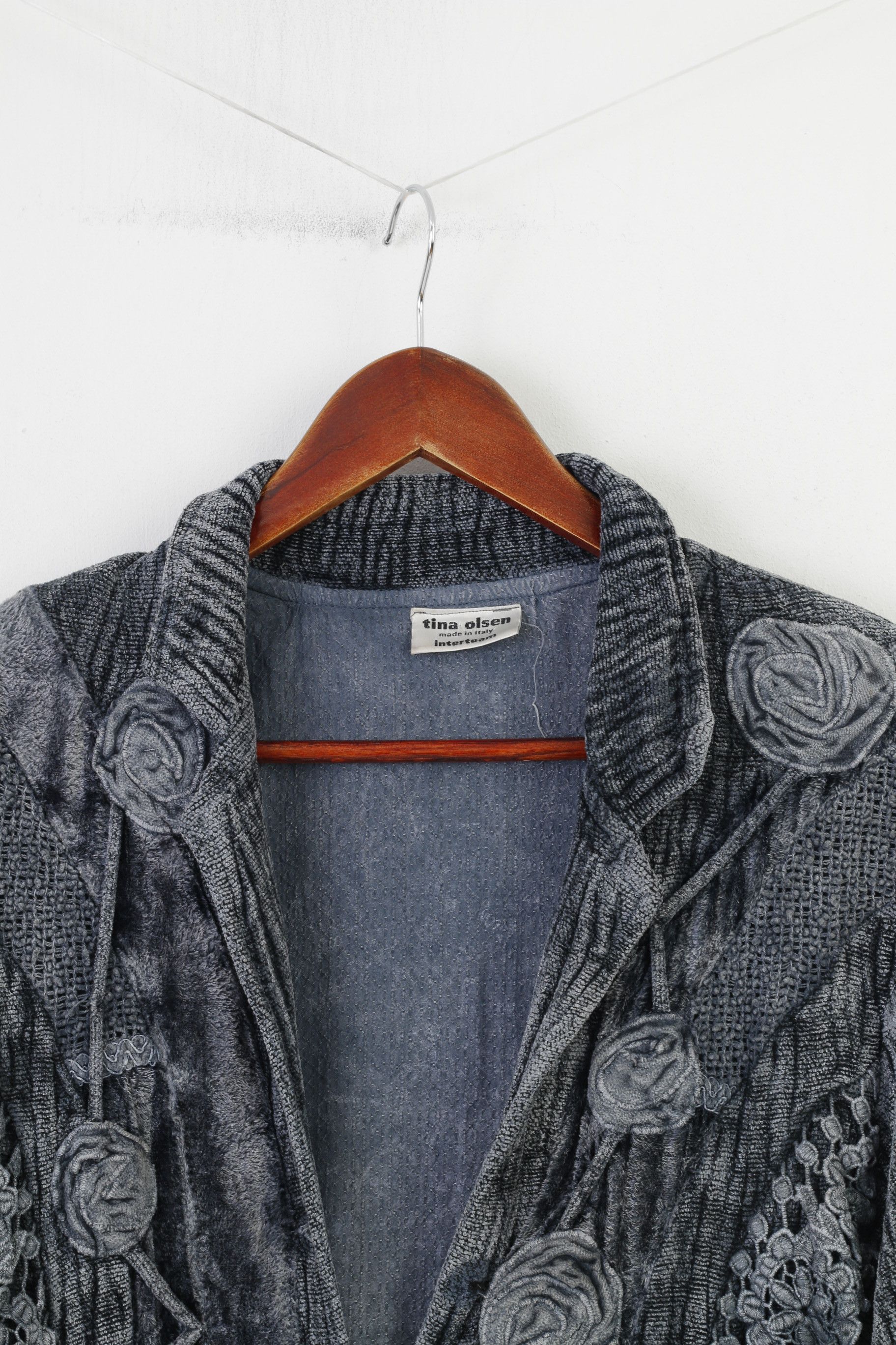 Vintage Tina Olsen Woman M Jacket Navy Viscosa Buttons 2234 Size M / US 6-8 / IT 42-44 - 3 Thumbnail