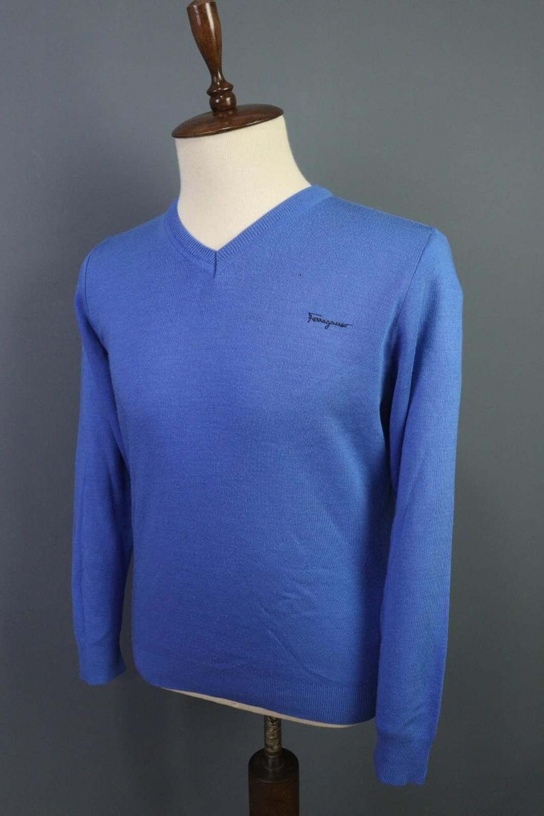 Salvatore Ferragamo Salvatore Ferragamo Blue Tight Knit Pullover Sweater Size M Size M / US 6-8 / IT 42-44 - 11 Thumbnail