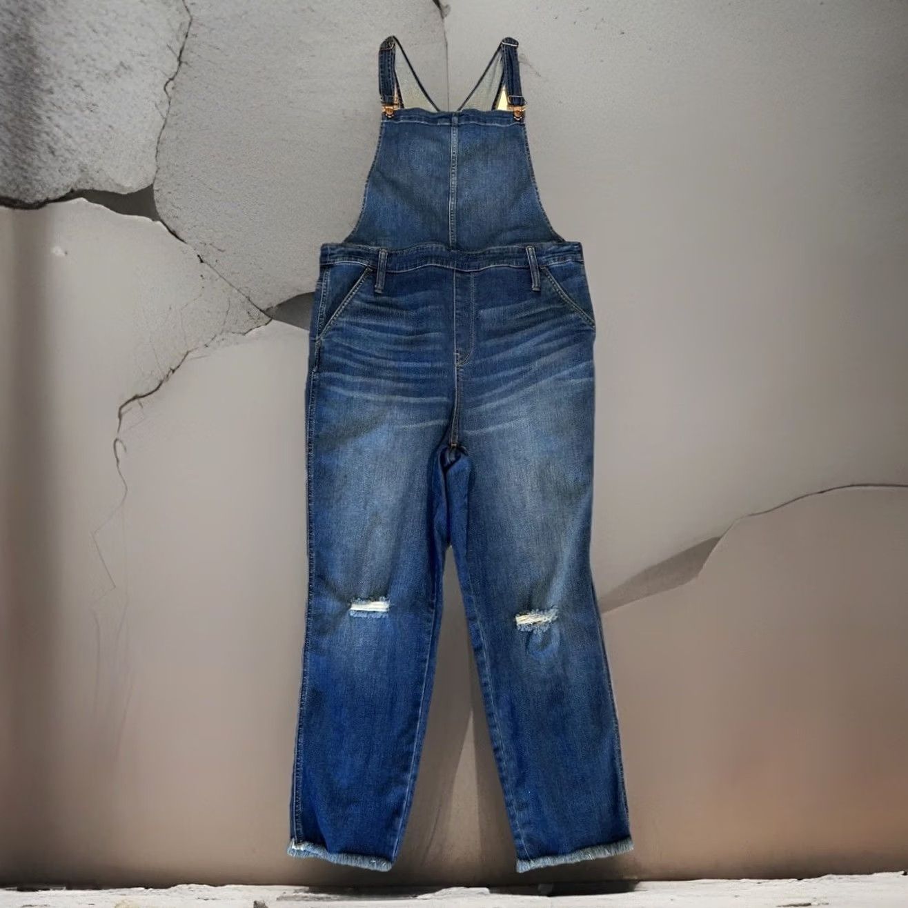 Madewell Madewell Denim Overalls Blue Jean Crop 2X Women's Casual Tapered Leg Sleeveless Size 40" / US 18 - 2 Thumbnail