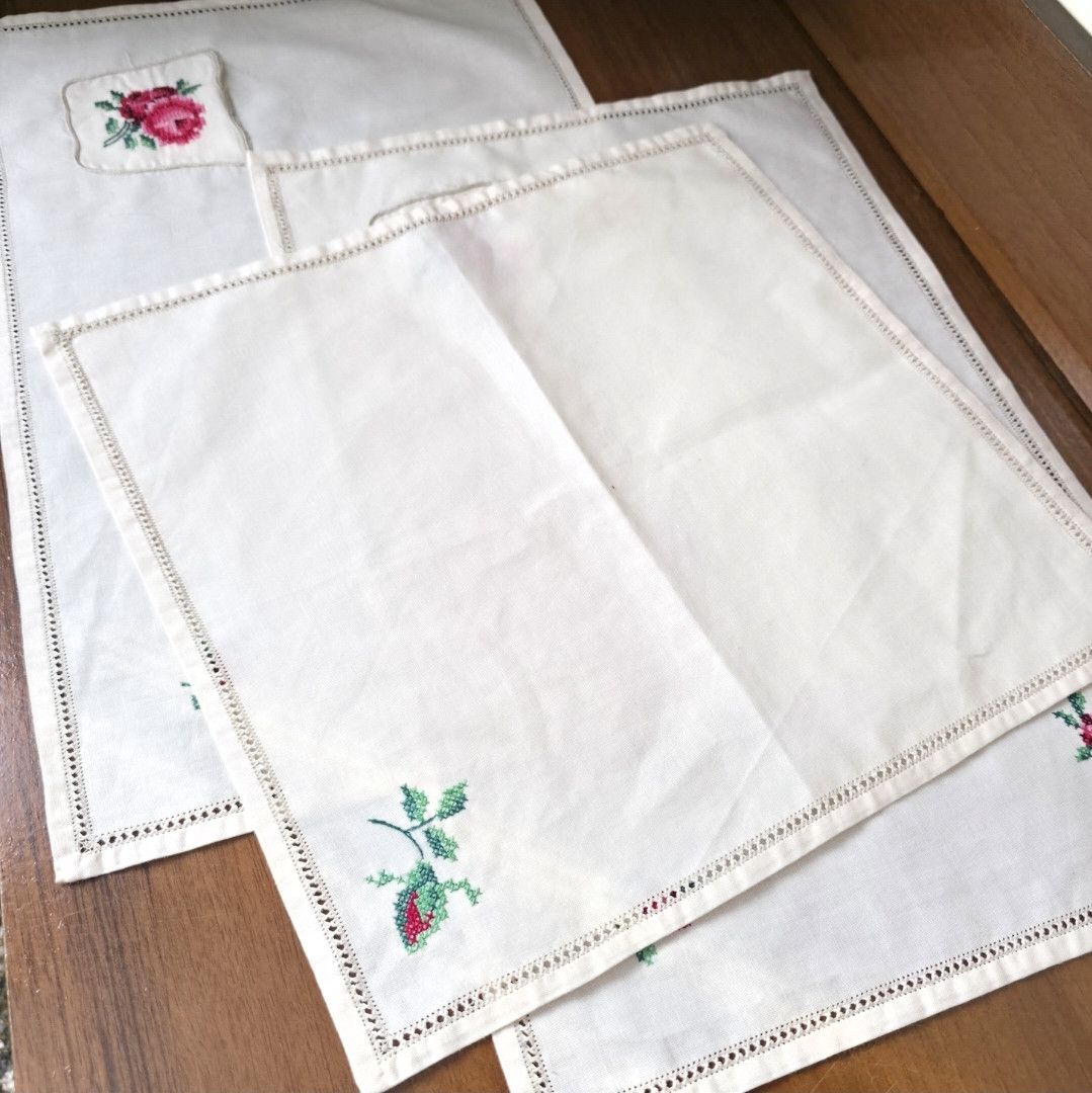 Vintage Vintage Linen Cotton Blend Napkin Set | 3 pcs Size ONE SIZE - 3 Thumbnail