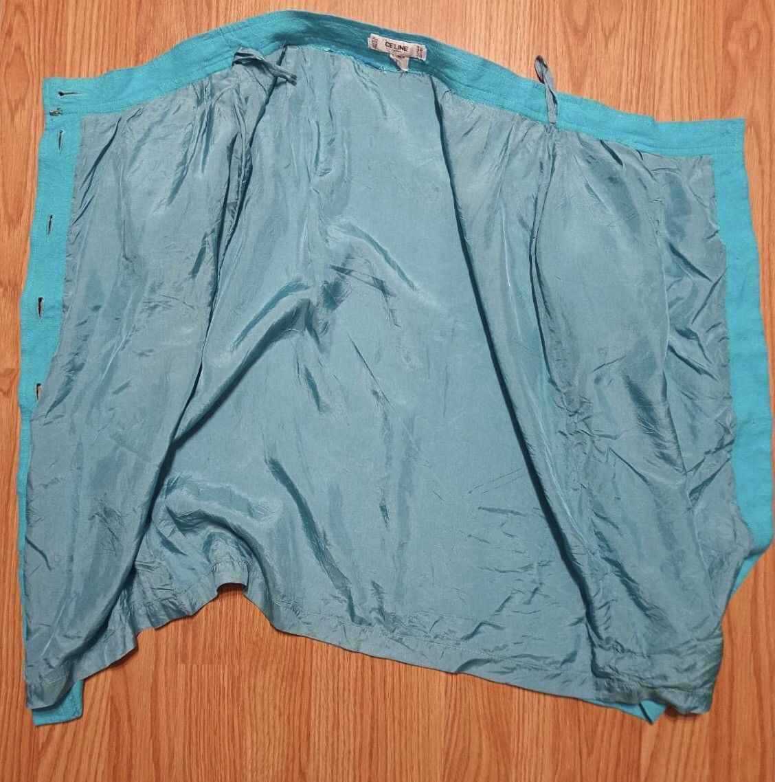 Celine × Vintage CELINE Paris Vintage 1980’s Wool Skirt Classic Blue Size 28" / US 6 / IT 42 - 13 Thumbnail