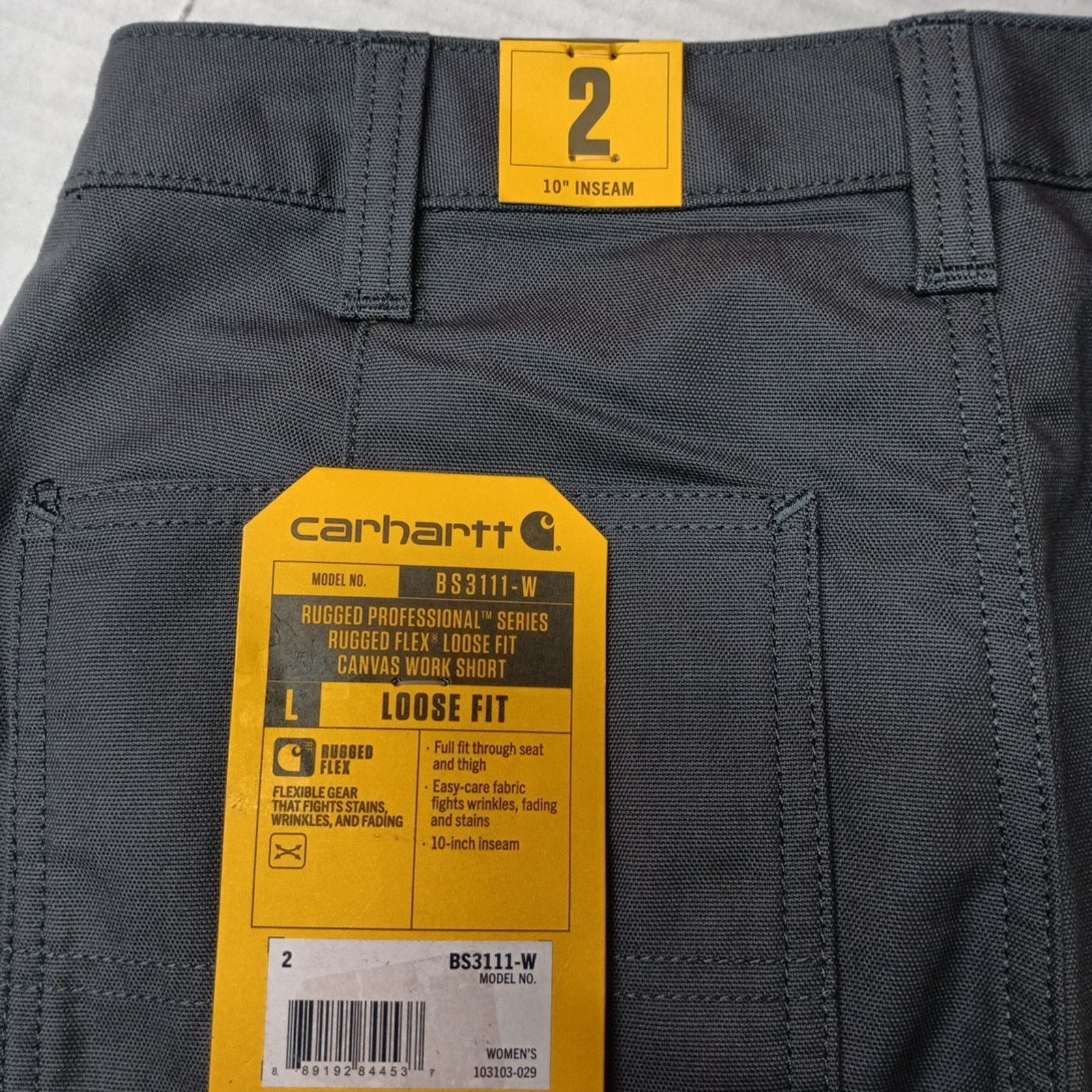 Carhartt Carhartt Women's Canvas Work Shorts Gray Loose Fit Size 2 Size 26" / US 2 / IT 38 - 5 Thumbnail