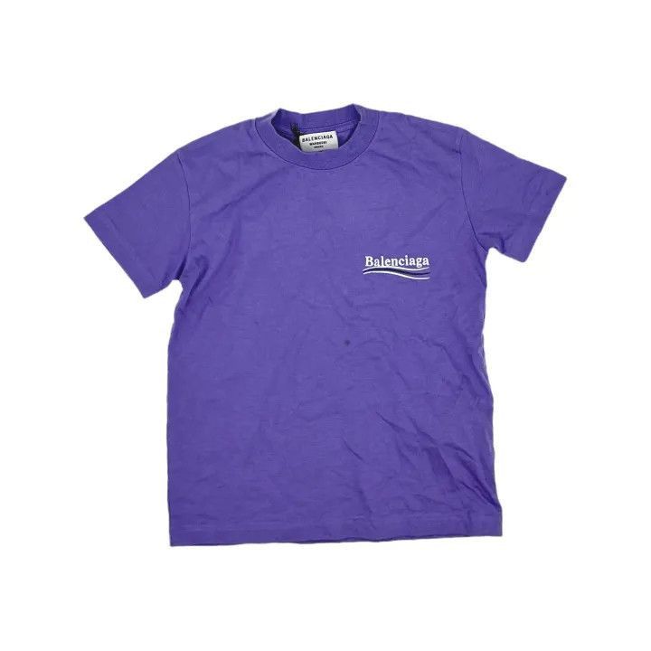 Balenciaga Balenciaga Purple Printed Short Sleeve Regular T-Shirt 0079 Size XS / US 0-2 / IT 36-38 - 2 Thumbnail