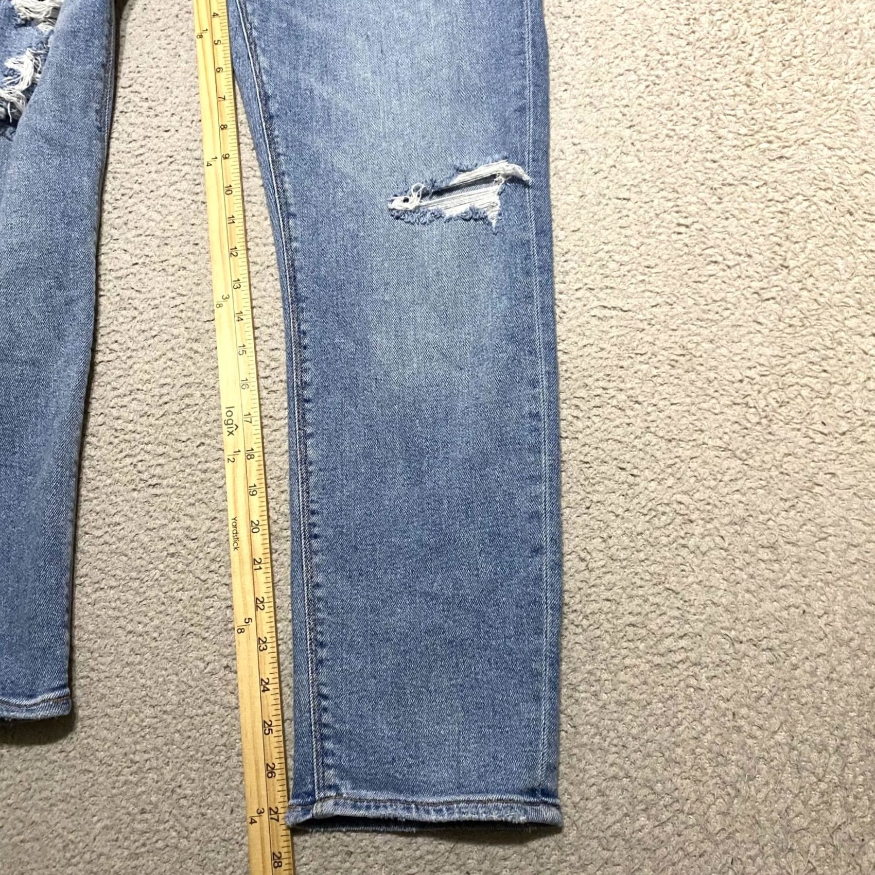 American Eagle Outfitters American Eagle Outfitters Mom Jeans Womens 6 Blue Denim Medium Wash Distressed High Rise 90s Women Jeans Size 28" / US 6 / IT 42 - 7 Thumbnail