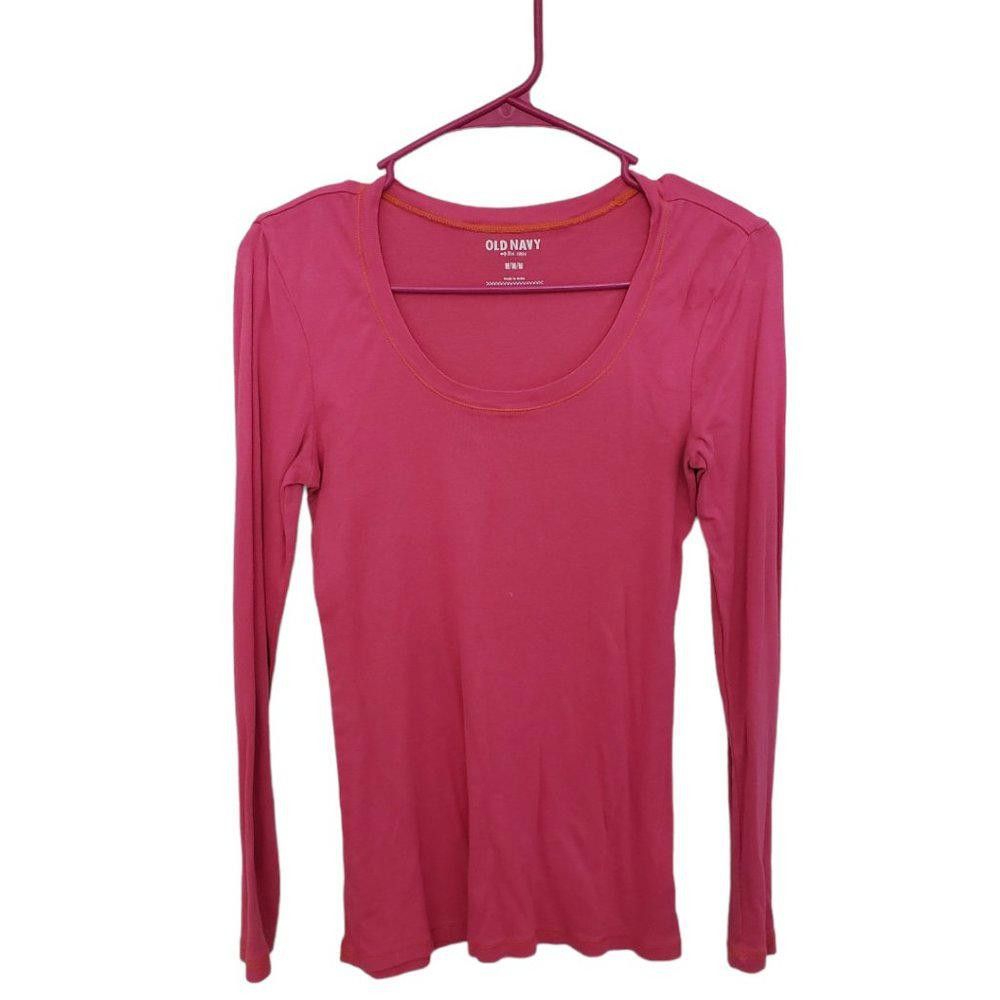 Old Navy CT536 Old Navy Ladies Hot Pink Long Sleeve T-shirt M Size M / US 6-8 / IT 42-44 - 1 Thumbnail