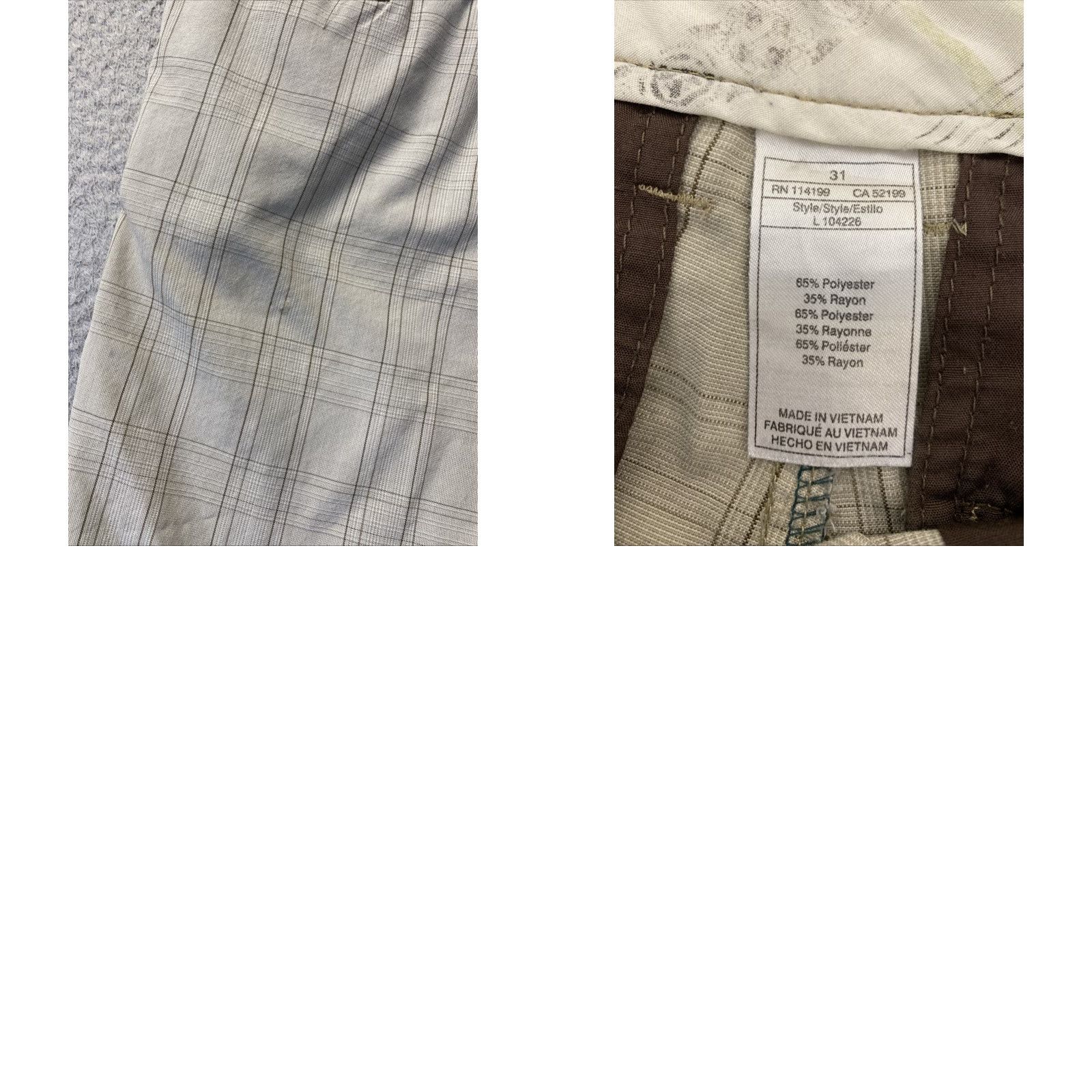 Quiksilver Quicksilver Men Shorts - Cargo Quick Dry Plaid Light Brown, 32 Inseam 9, Regular, Outdoor Sports, Casual, Zipper Closure, Pocketed, Polyester Blend Size US 32 / EU 48 - 8 Thumbnail