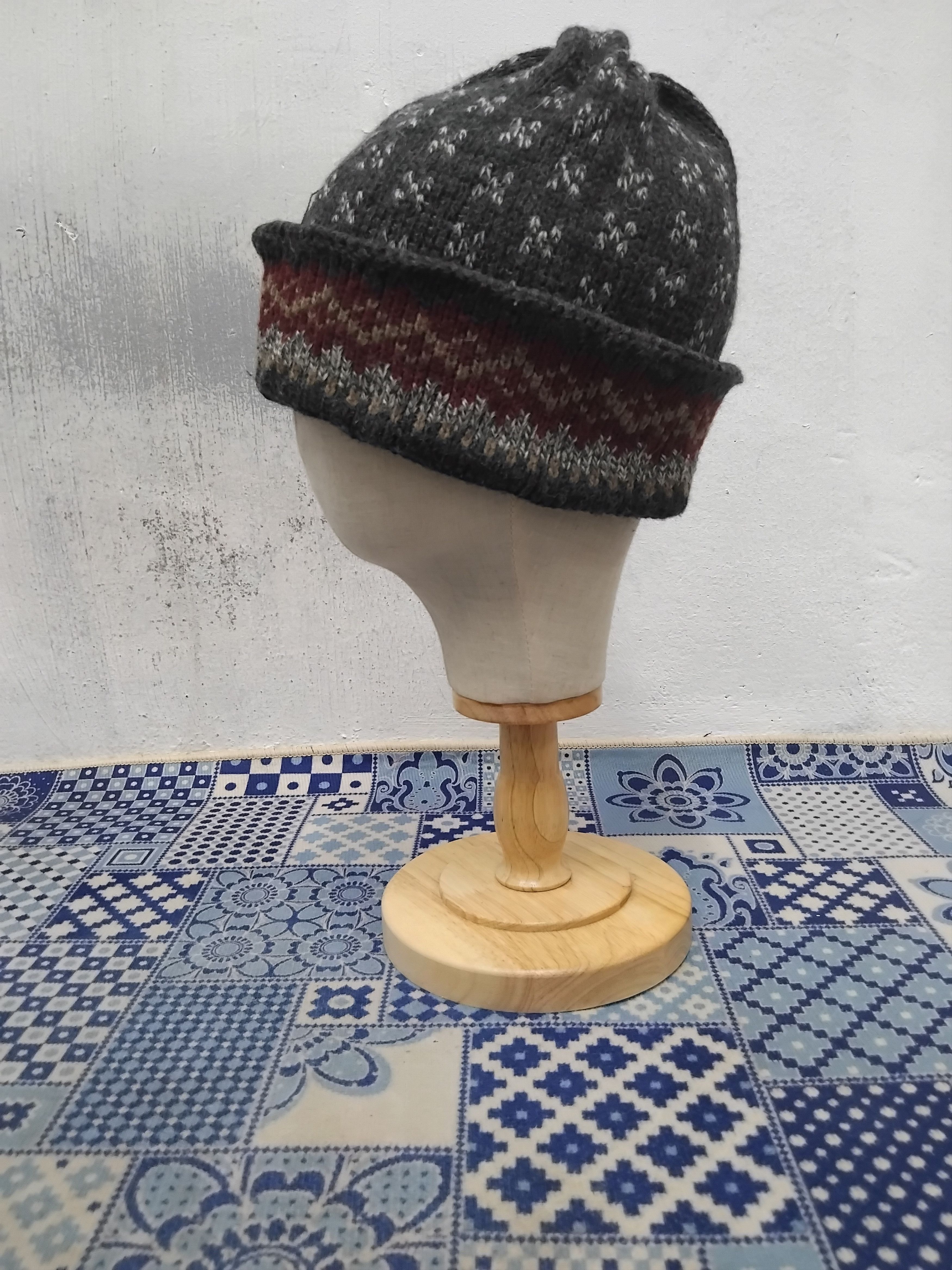 Japanese Brand 💥Seger grey abstract beanie Size ONE SIZE - 5 Thumbnail