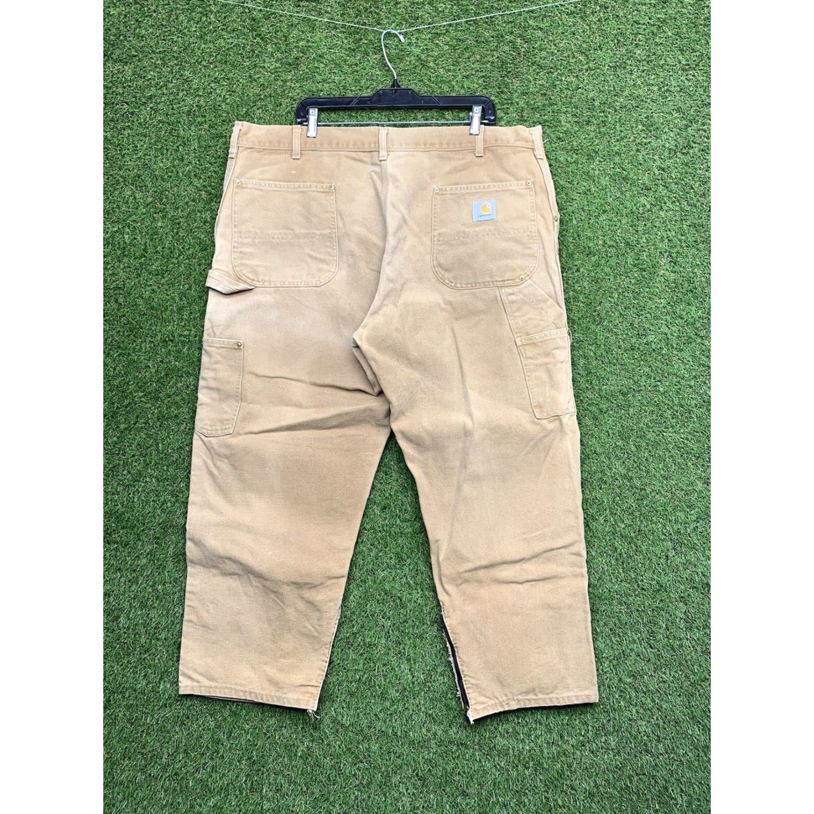 Carhartt VINTAGE Carhartt Double Knee Work Pants Mens 42 Adult 42x27 Brown Cotton Canvas Zig Zip Ankle 90s USA Made Carpenter Tapered Relaxed Mens Size US 42 / EU 58 - 2 Thumbnail