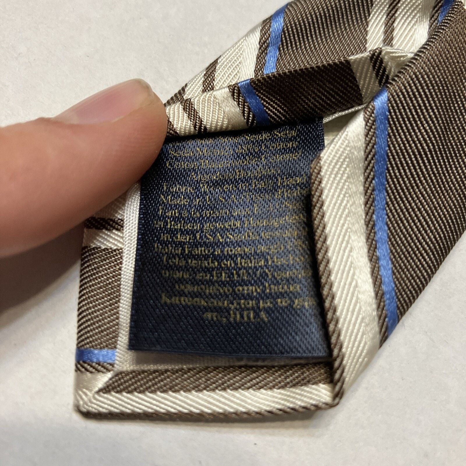 Brooks Brothers Brooks Brothers Tie Brown Blue Striped Business Formal Dance Size ONE SIZE - 4 Thumbnail