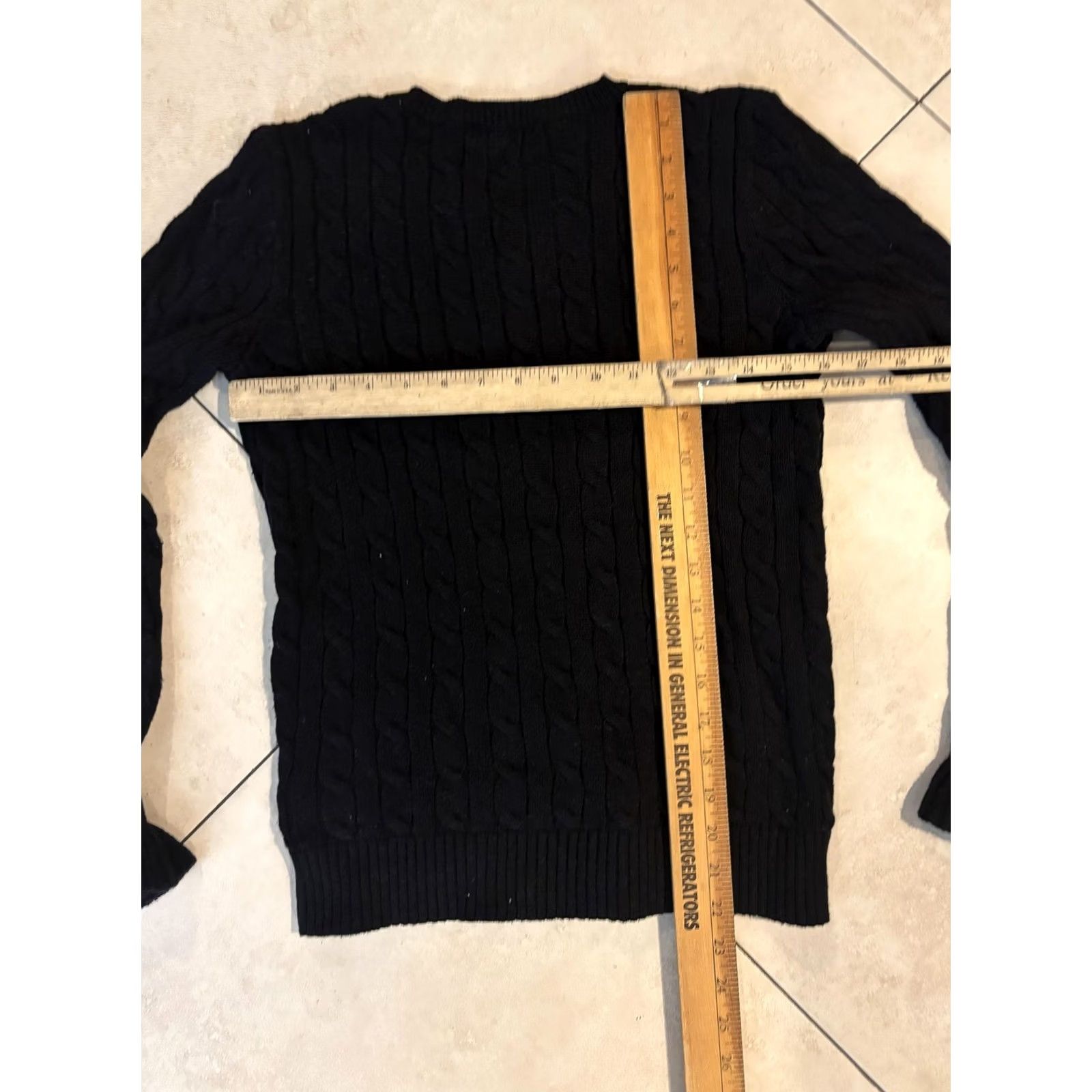 Ralph Lauren Lauren Ralph Lauren Sweater Womens Medium Black Cable Knit Crewneck Pullover Size M / US 6-8 / IT 42-44 - 5 Thumbnail