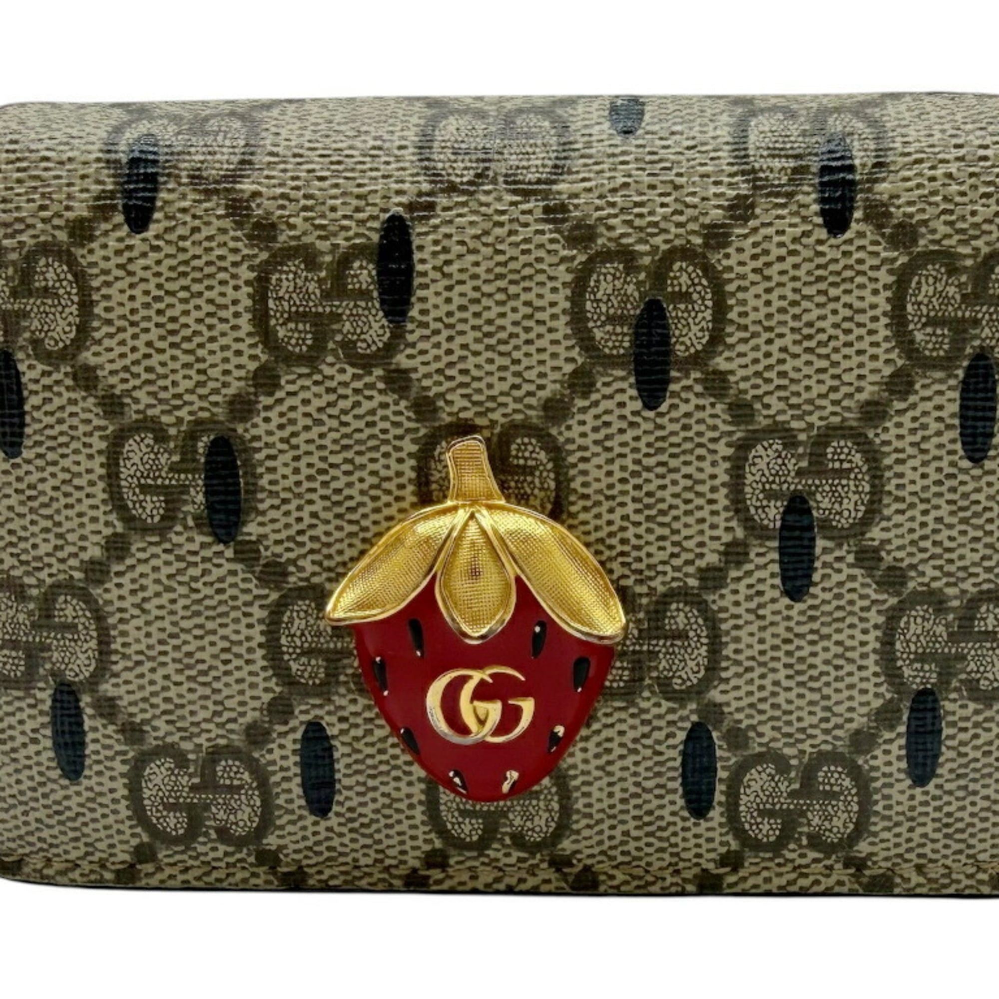 Gucci GUCCI GG Stream Compact Wallet, Strawberry Beige, 726247, for Men and Women Size ONE SIZE - 1 Thumbnail