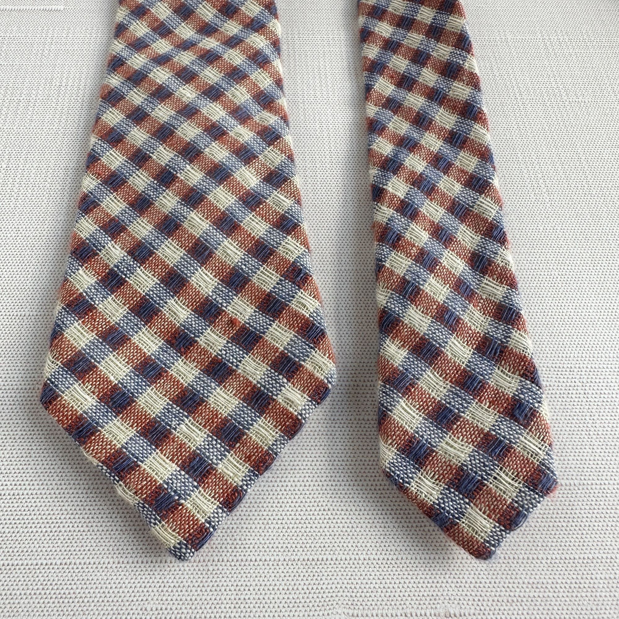 Other Vintage Everett Plaid Cotton Tie 60"L X 2.5"W Made In USA Re Size ONE SIZE - 2 Thumbnail