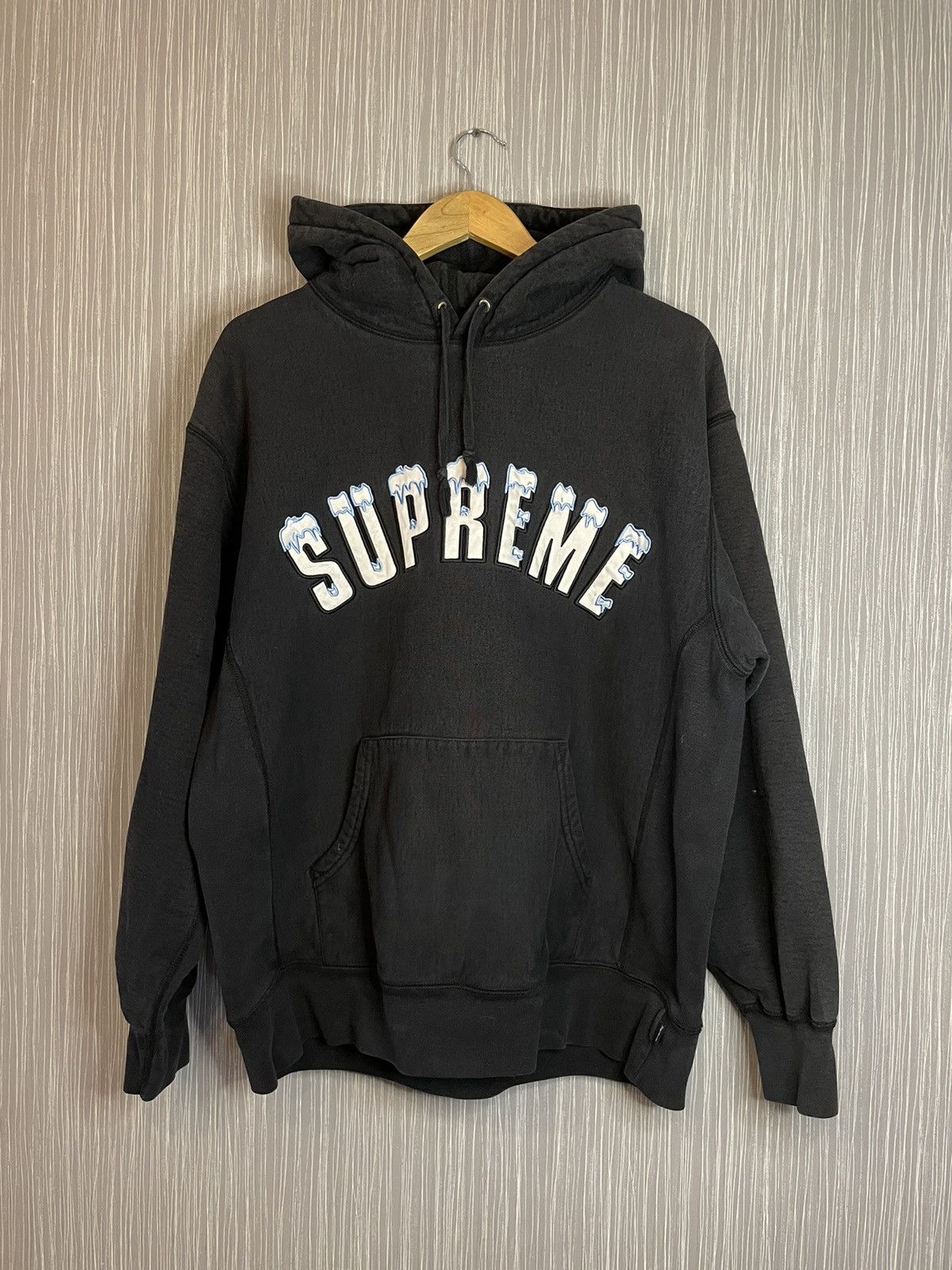 image of Supreme Icy Hoodie in Black, Men's (Size Large)