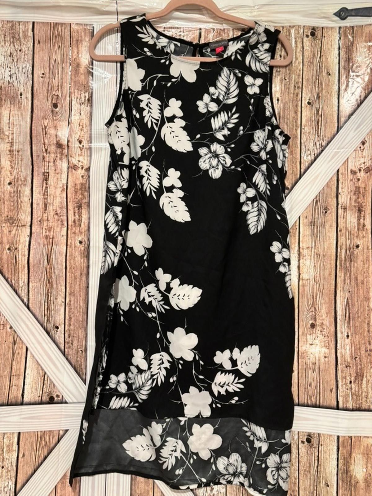 Vince Camuto Womens Vince Camuto sz M black/white floral shift dress #320 Size M / US 6-8 / IT 42-44 - 1 Thumbnail