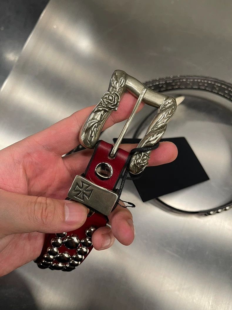 Enfants Riches Deprimes Enfants Riches Deprimes Bordeaux Red Red Studded Belt 2501 Size ONE SIZE - 2 Thumbnail