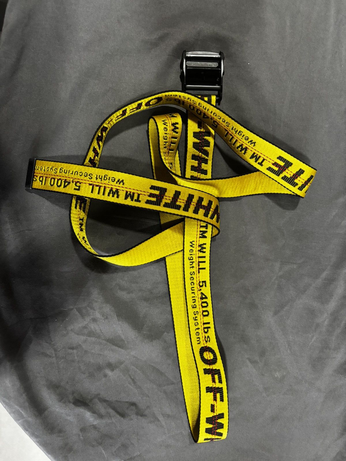 Off white industrial belt