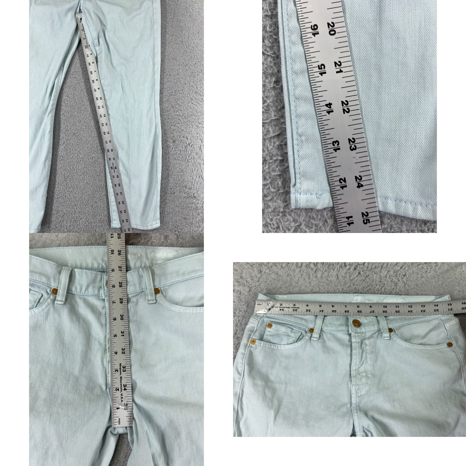 7 For All Mankind 7 For All Mankind Jeans Womens 27 Blue Denim Cropped Comfortable Stretch Regular Straight 5-Pocket Cotton Blend Logo Size 27" / US 4 / IT 40 - 8 Thumbnail