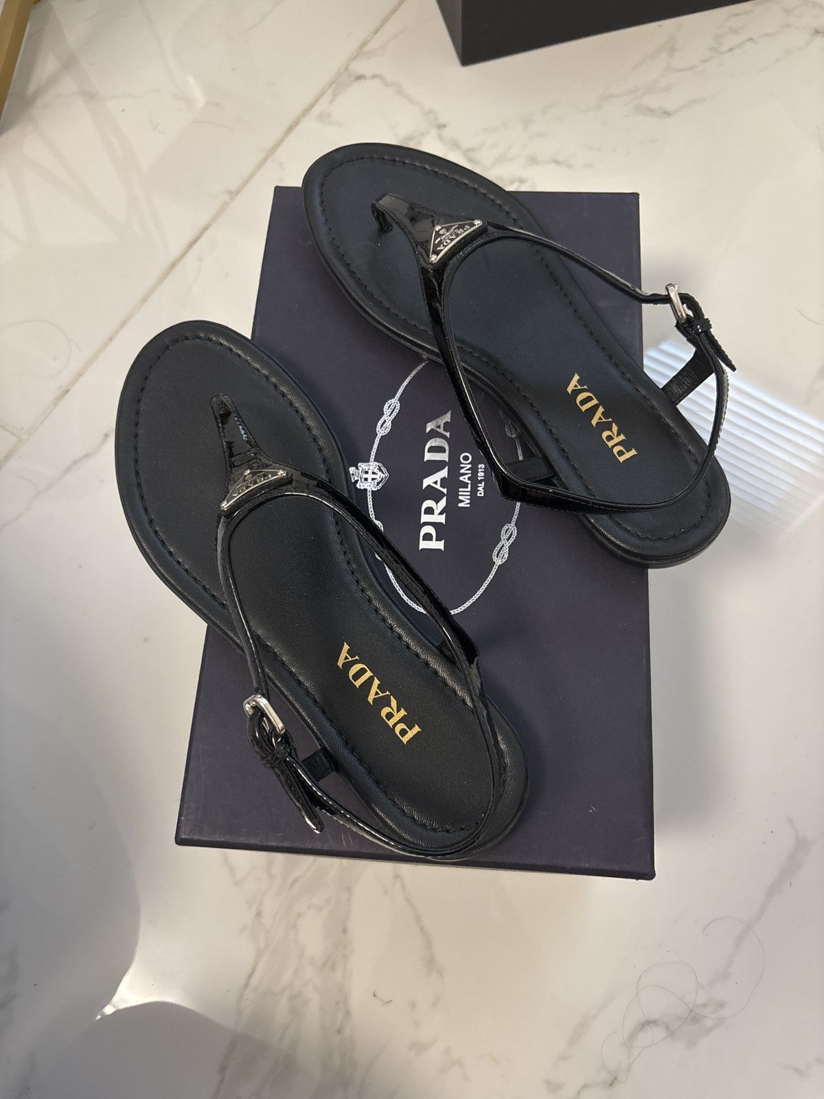 Prada black prada sandals Size US 7.5 / IT 37.5 - 5 Thumbnail