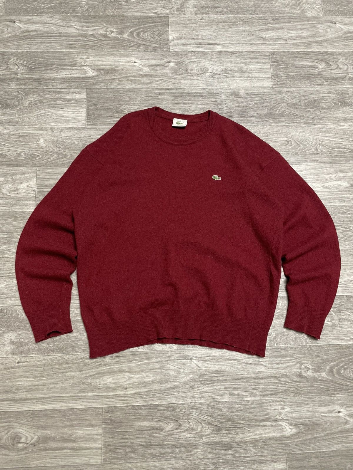 Lacoste Vintage Lacoste Burgundy Lambswool Sweater Size US XL / EU 56 / 4 - 1 Thumbnail