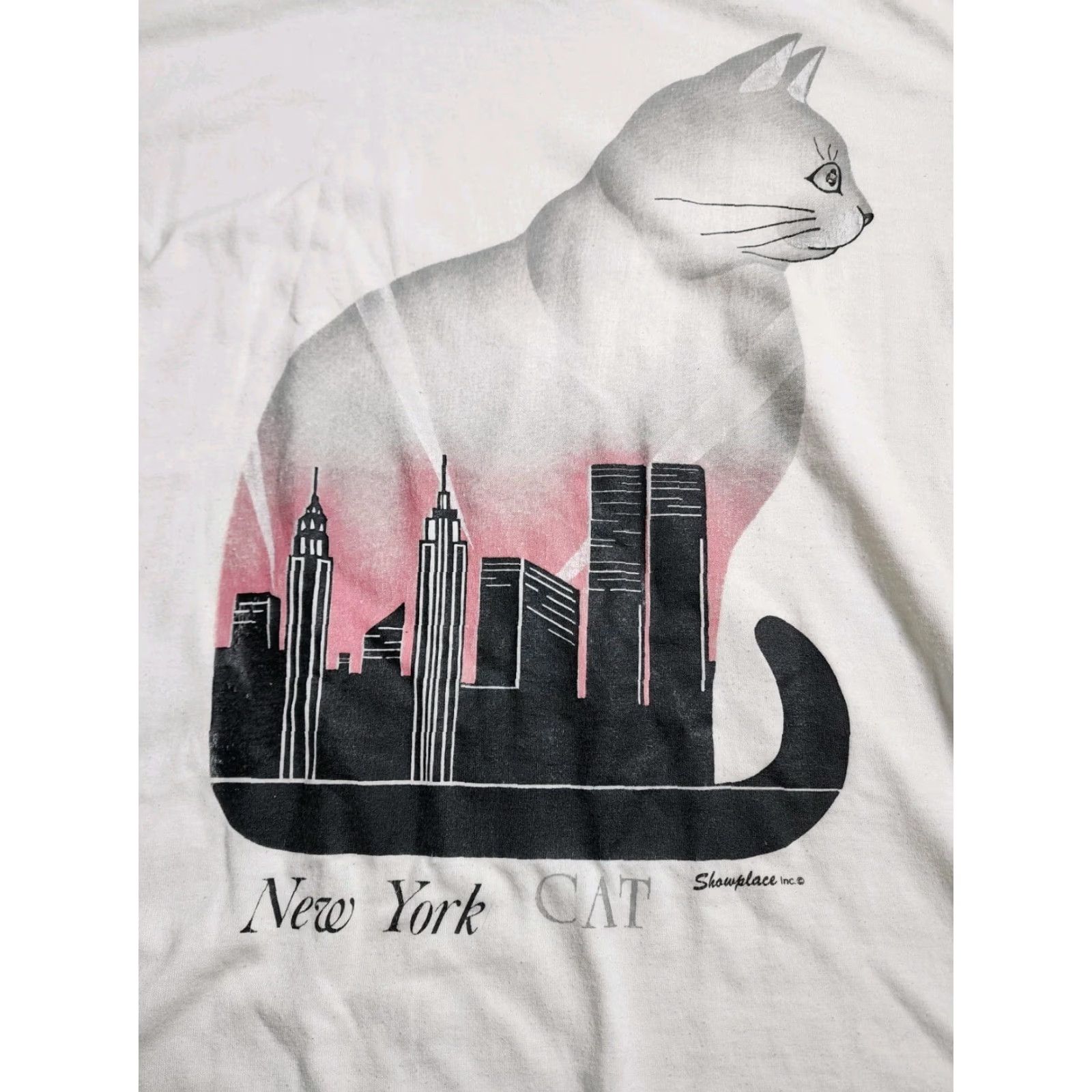 Jerzees VINTAGE 90s Men’s T-Shirt Large White USA Embellished Cotton Distressed US Flag Sky NYC Gary Bynum Size US L / EU 52-54 / 3 - 2 Thumbnail