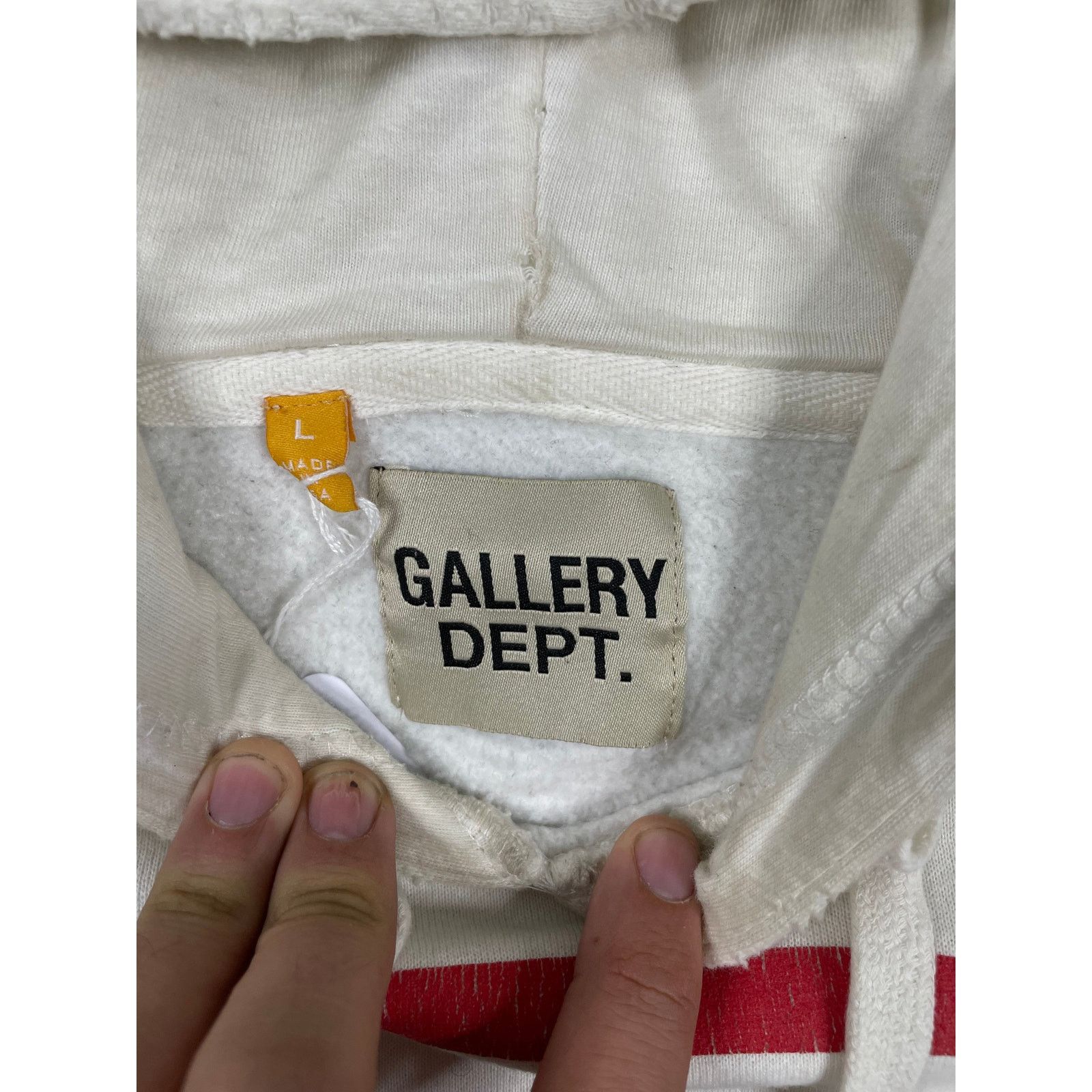 Gallery Dept. Gallery Dept Hoodie Stop Being Racist White Red Blue Large Size US L / EU 52-54 / 3 - 3 Thumbnail