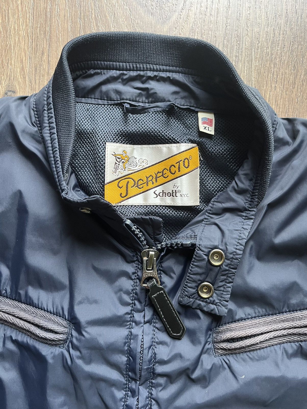Schott Perfecto By Schott vintage blue bomber jacket 90s hype rare Size US XL / EU 56 / 4 - 3 Thumbnail