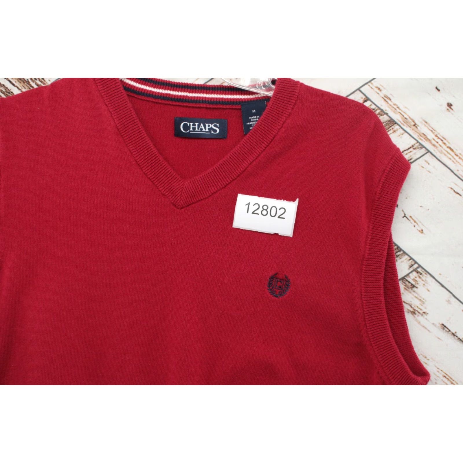 Chaps Chaps Ralph Lauren Sweater Vest Shirt Men M Red V-Neck Knit Embroidered Logo Preppy Vintage: No Size US M / EU 48-50 / 2 - 7 Thumbnail