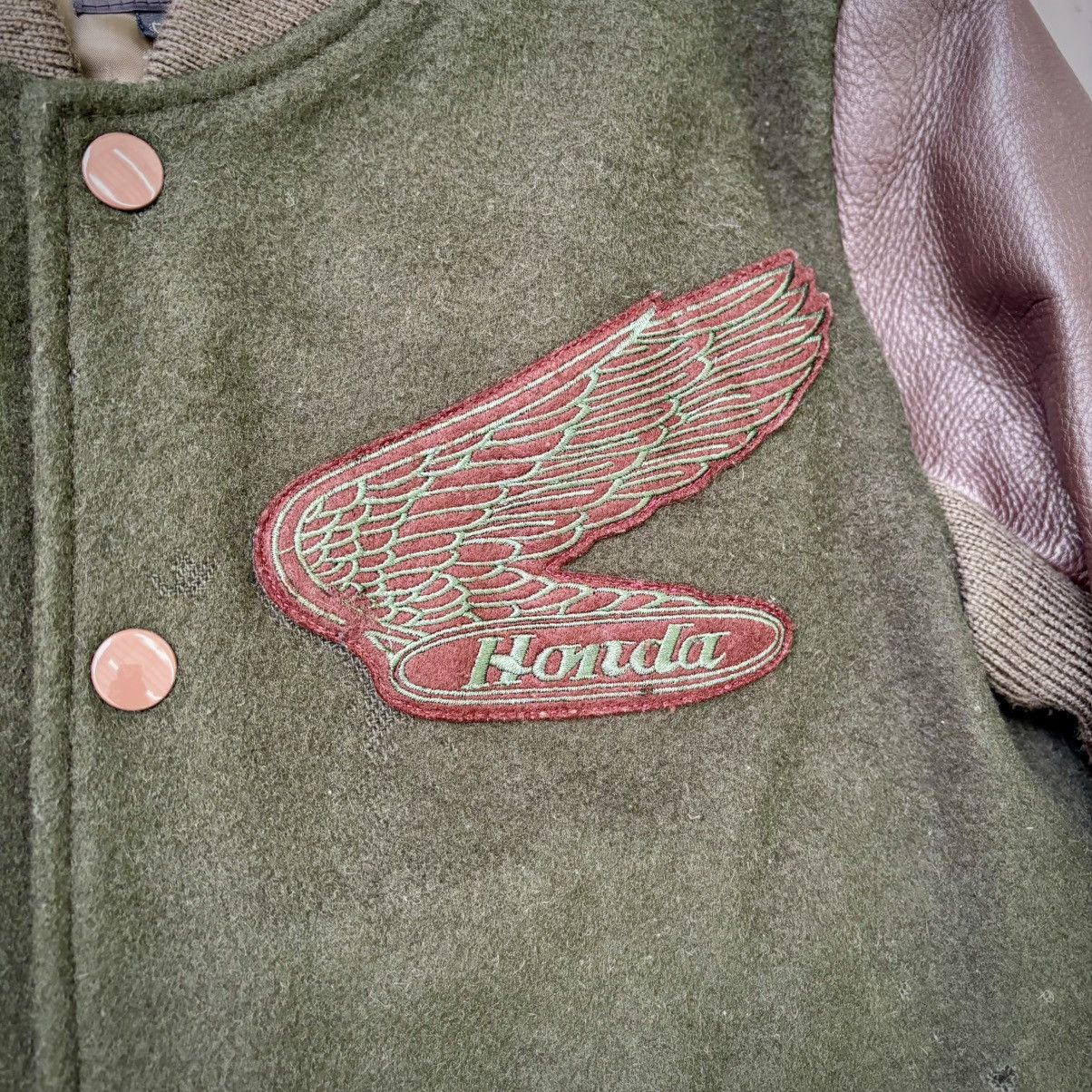 SHINICHIRO ARAKAWA 90s Honda Leather Sleeve Varsity Jacket Size US S / EU 44-46 / 1 - 2 Thumbnail