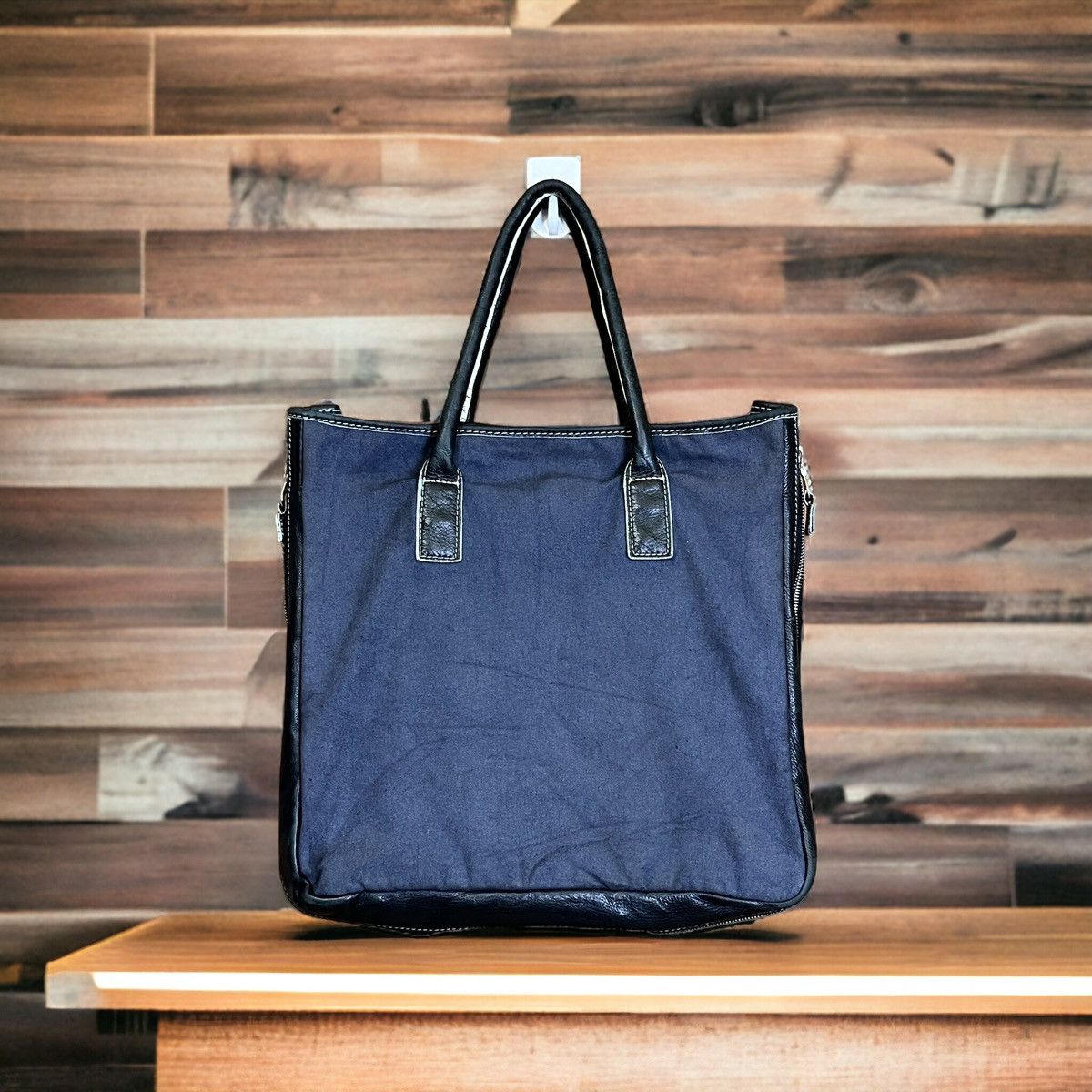 Takahiromiyashita The Soloist. NUMBER (N)INE BLACK CANVAS/LEATHER TOTE BAG Size ONE SIZE - 1 Thumbnail