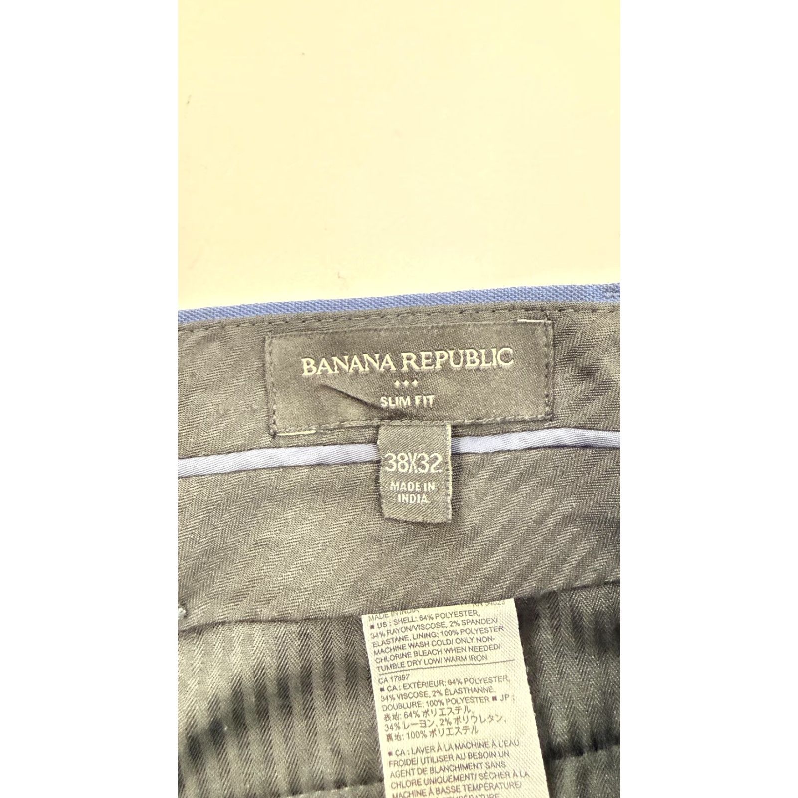 Banana Republic Banana Republic Pants Mens 38x32 Blue Slim Fit Dress Slacks Stretch Flat Front Size US 38 / EU 54 - 3 Thumbnail