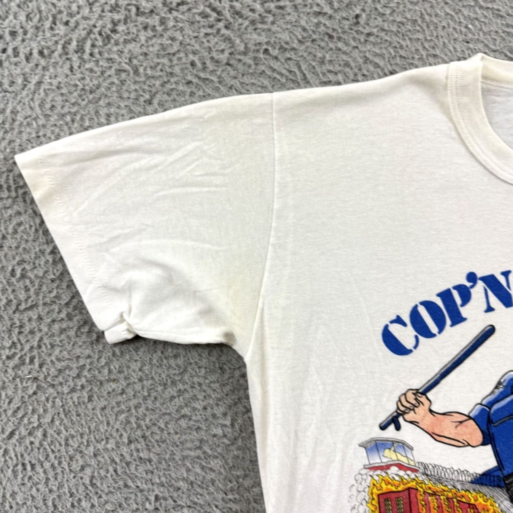 Russell Athletic VINTAGE Russell Athletic Camp Hill Inmate Riot Shirt Mens Large 80s Short Sleeve White Cotton Blend Graphic Print 80s Size US L / EU 52-54 / 3 - 4 Thumbnail