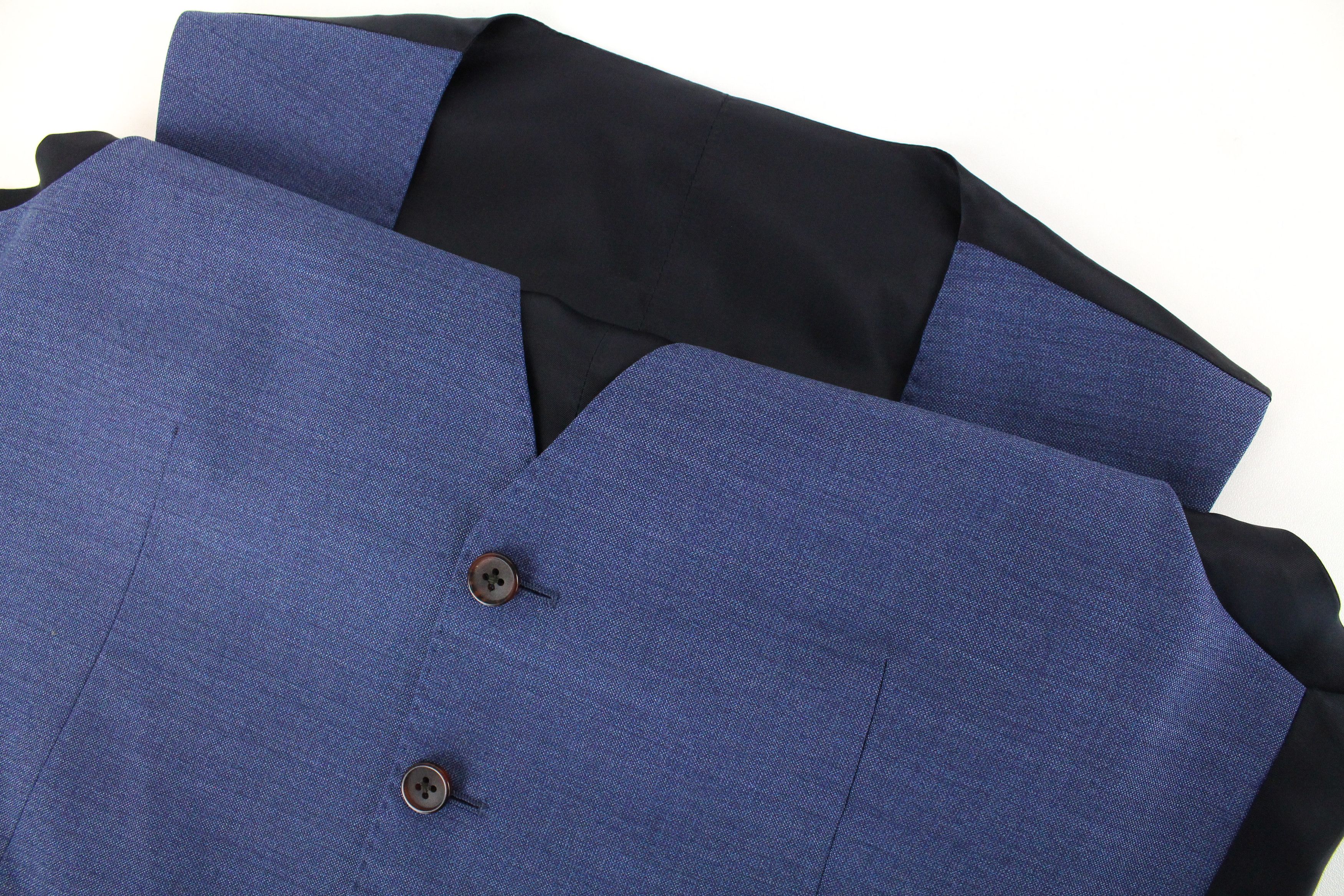 Suitsupply FERRARA UK38R Light Blue Melange Wool Waistcoat 55200 Size 38R - 3 Thumbnail